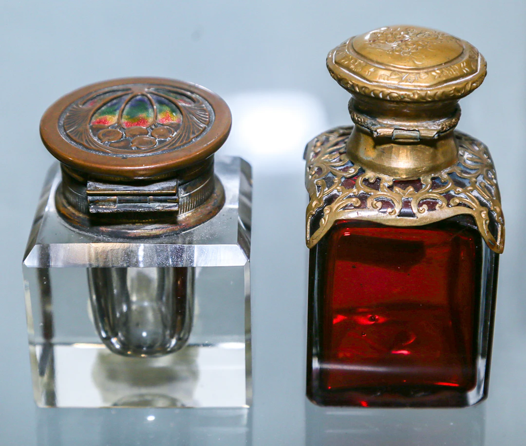 An Art Nouveau Glass Inkwell
