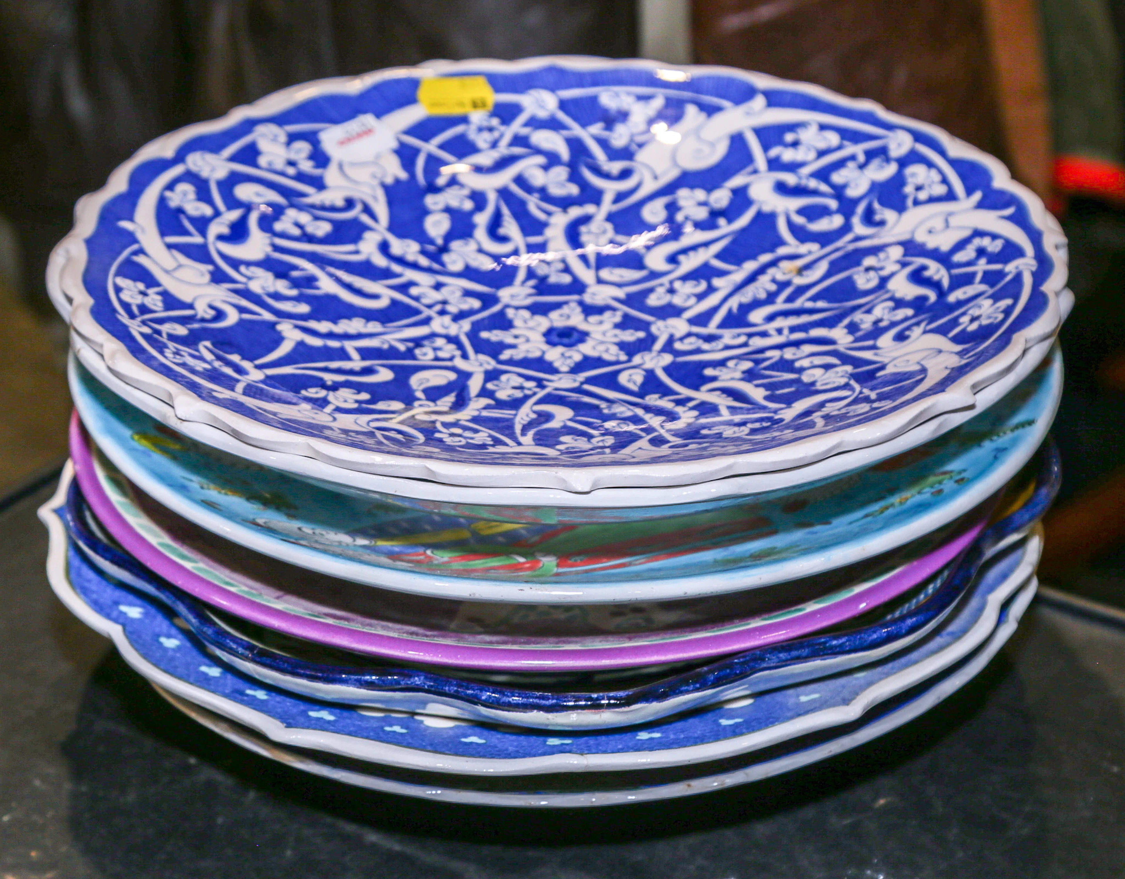 Seven Turkish Hand-Painted Chargers
