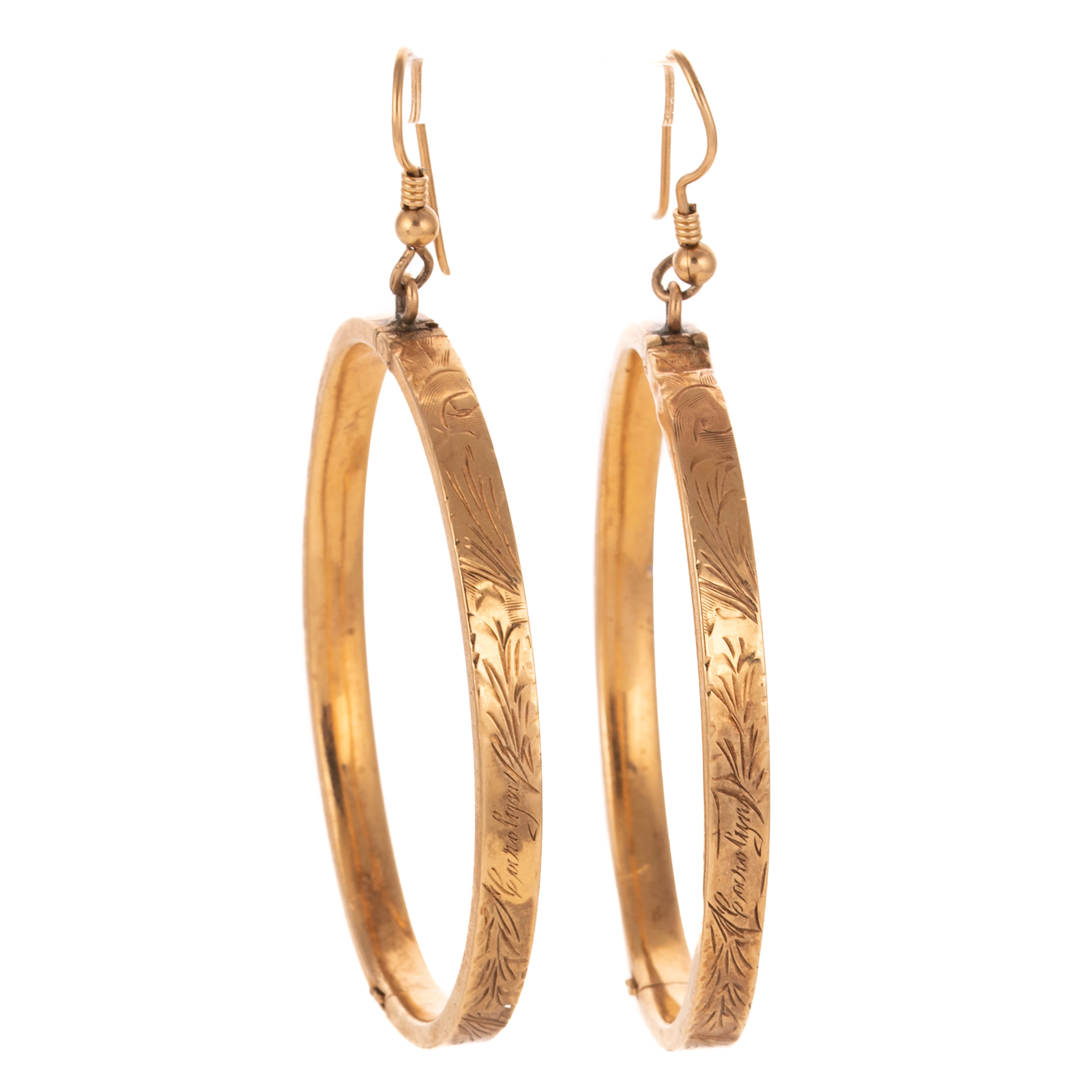 A Pair of Antique Bracelet Dangle Earrings in 14K