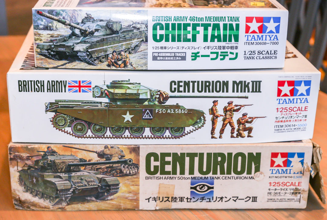 Three 1:25 Scale British Tank Models