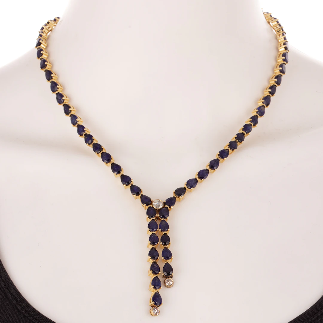 A Sapphire & Diamond Tassel Necklace