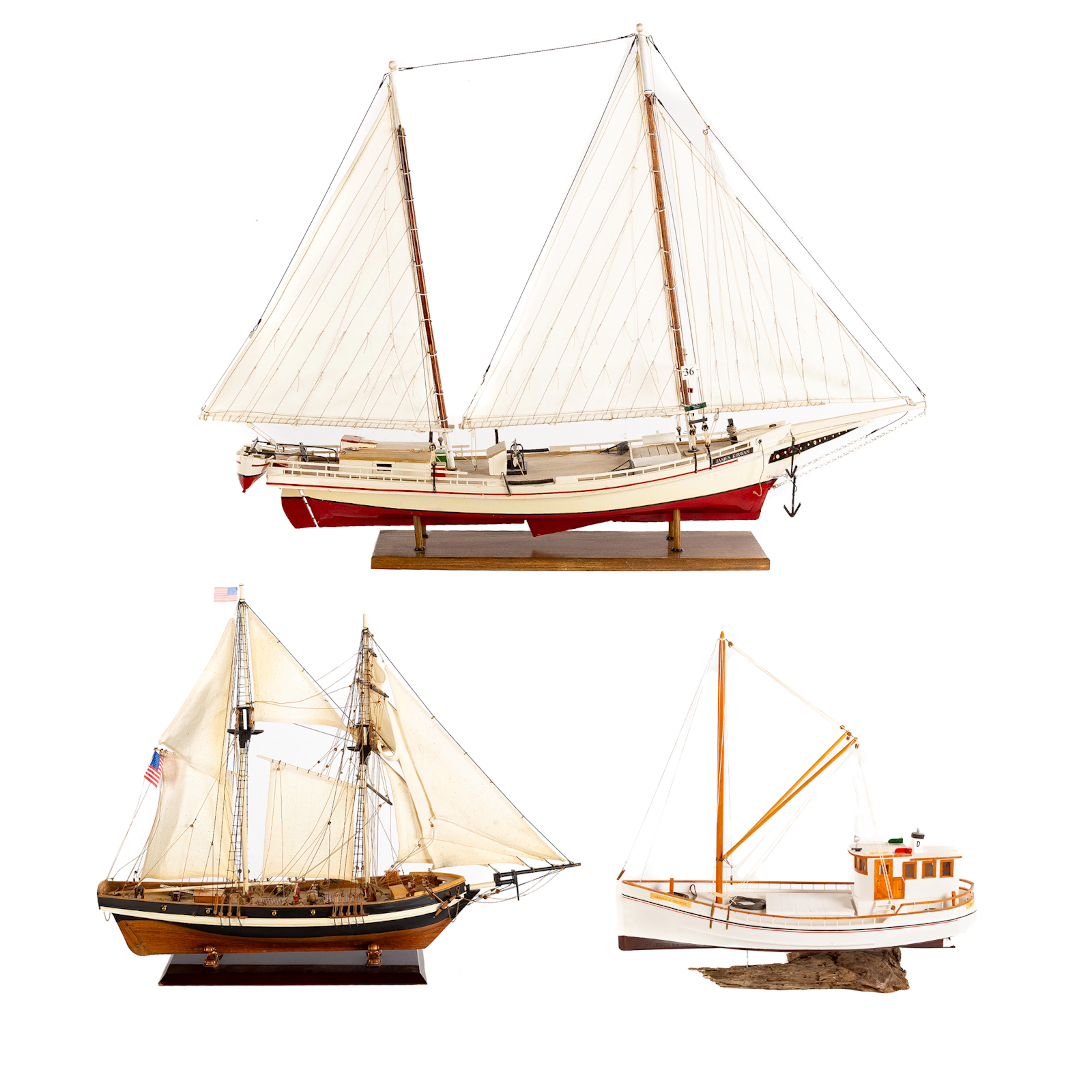A Schooner, Clipper, & Work Boat Models