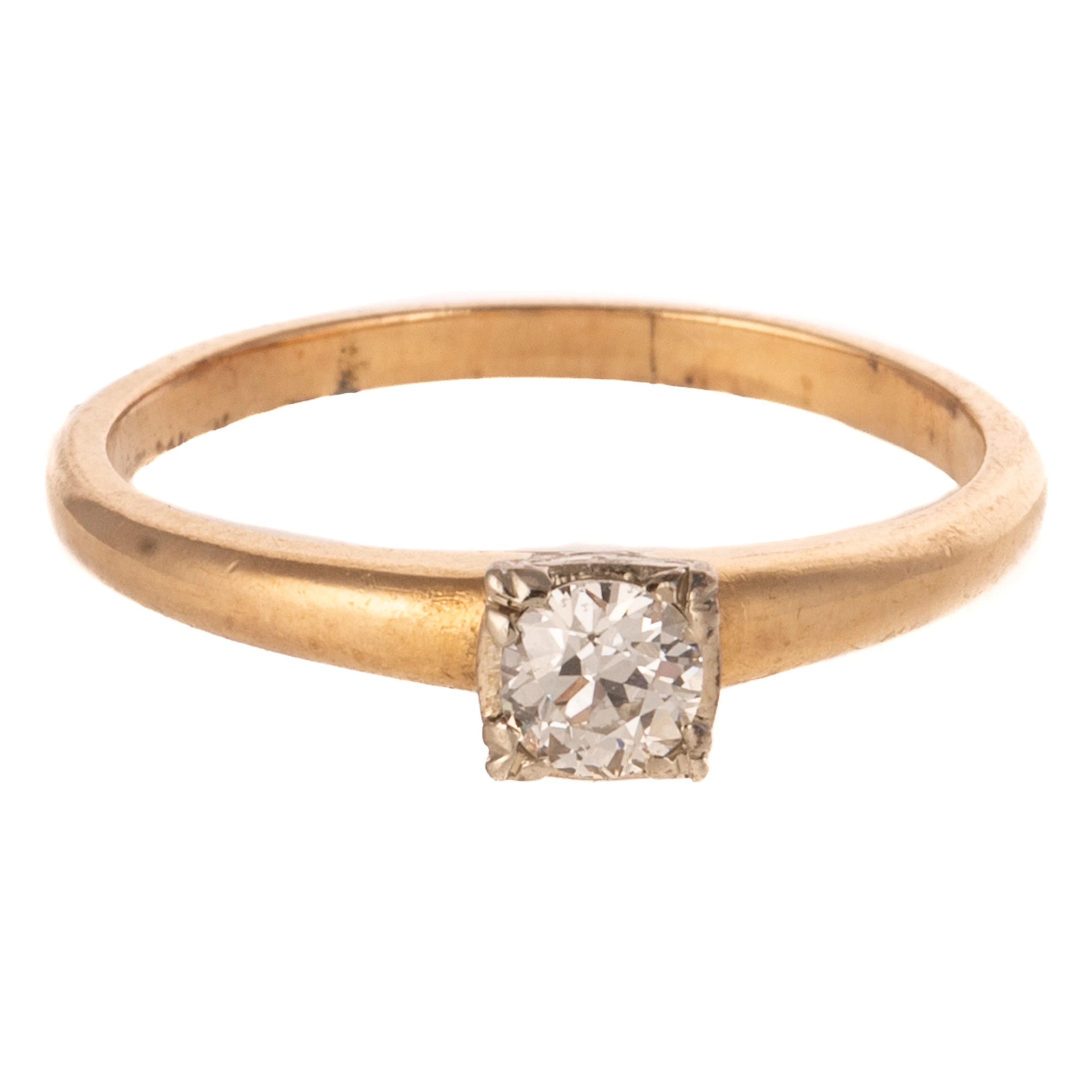 An Old European Diamond Solitaire Ring in 14K