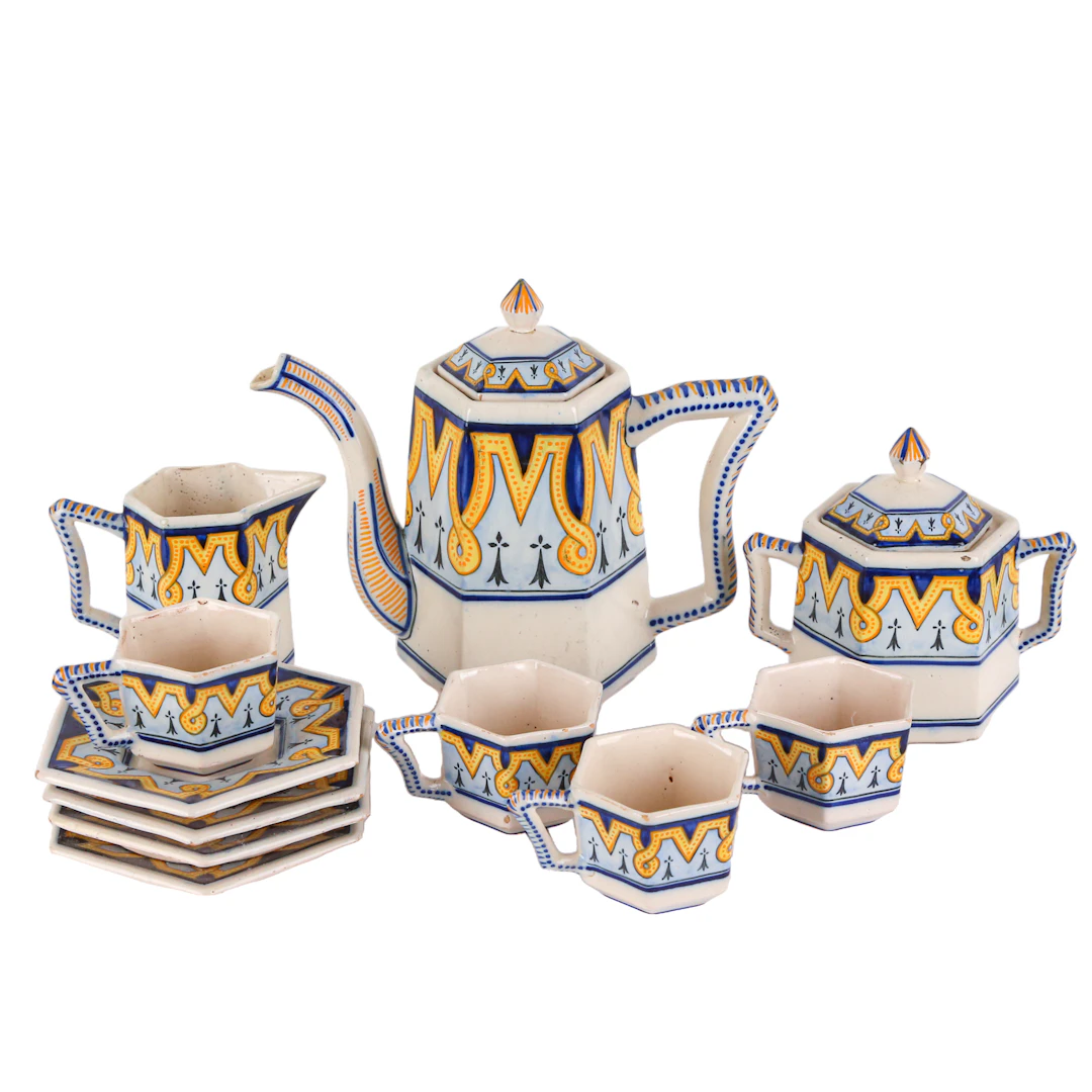 A Henriot Quimper Coffee Service
