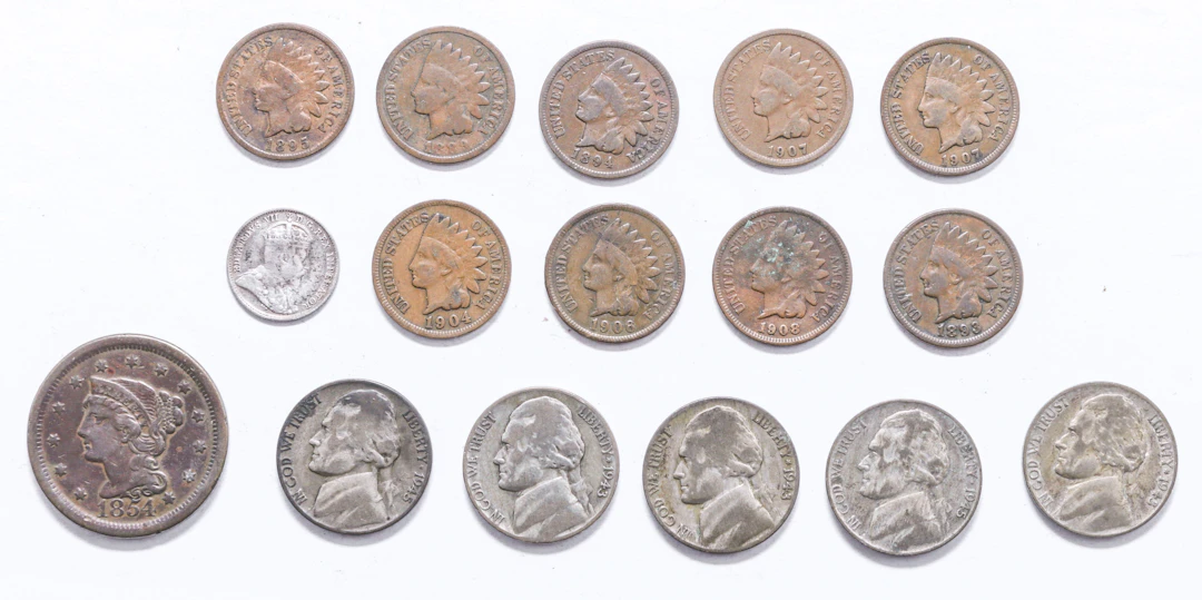 Odds & Ends with VF 1854 Large Cent