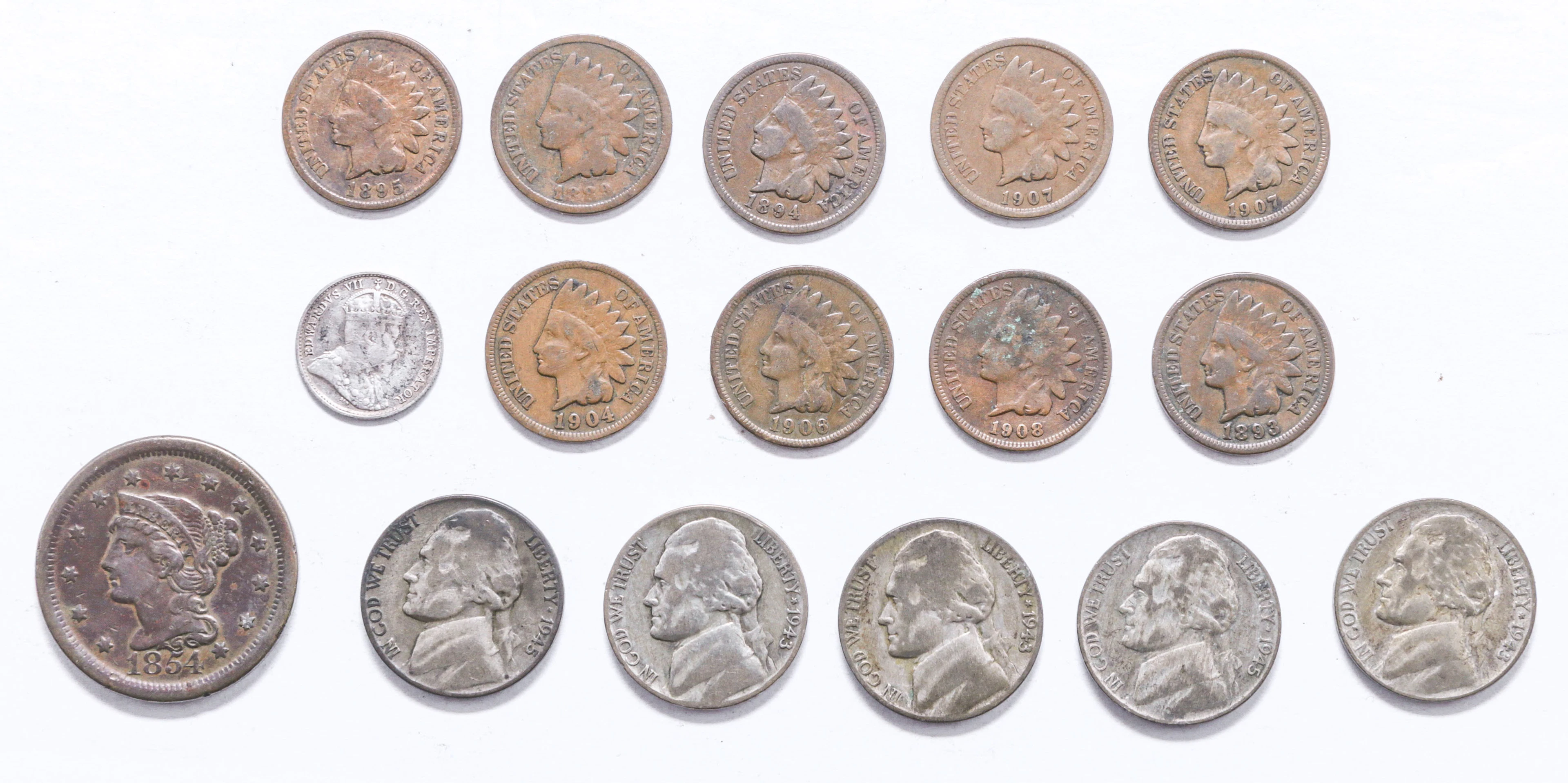 Odds & Ends with VF 1854 Large Cent