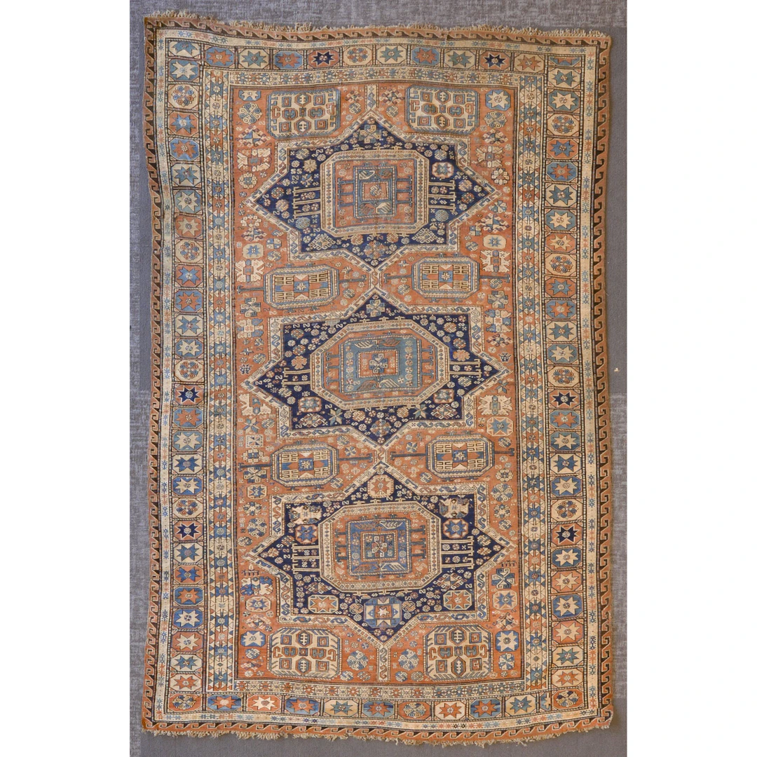 Antique Soumak Rug, Caucasus, 6.7 x 10