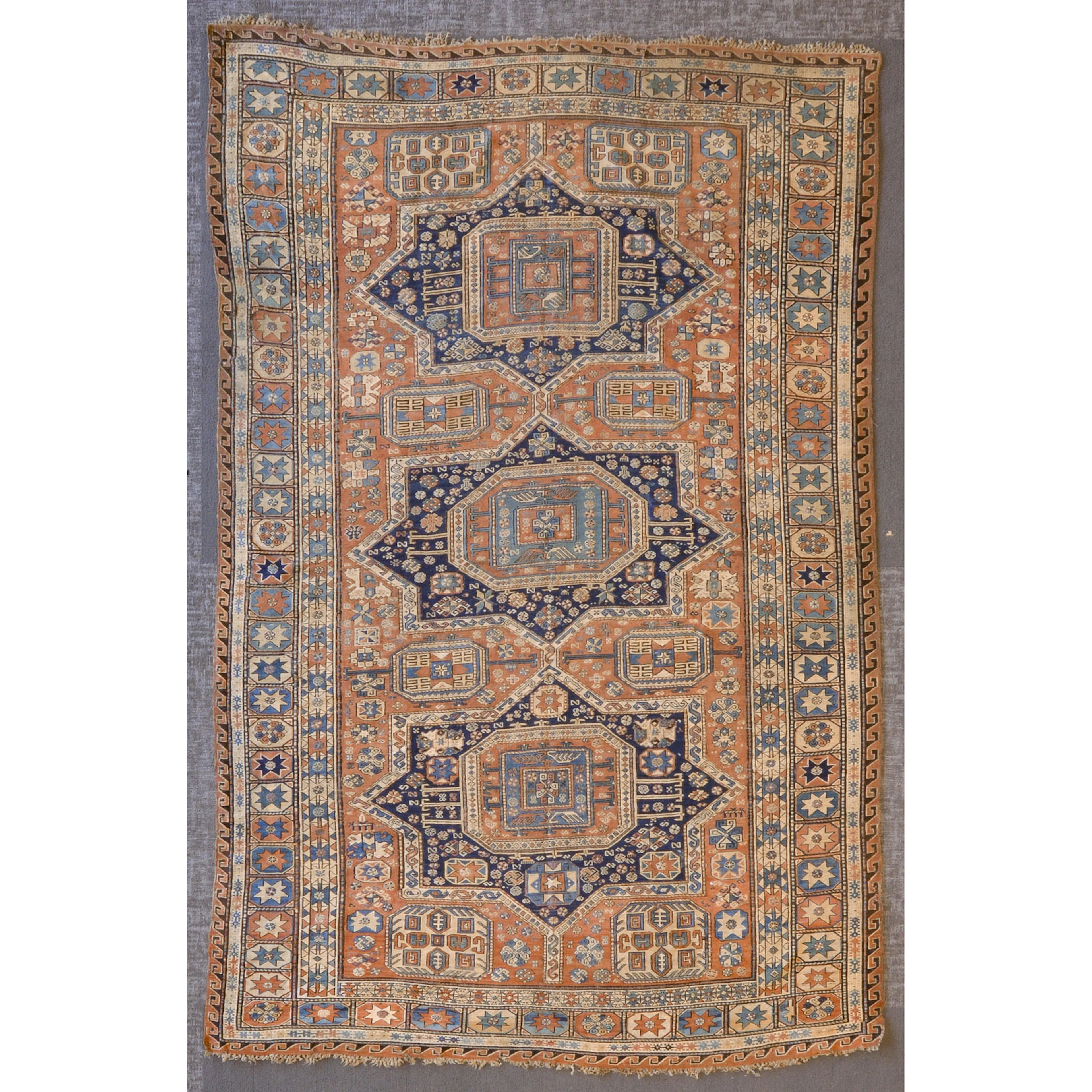 Antique Soumak Rug, Caucasus, 6.7 x 10