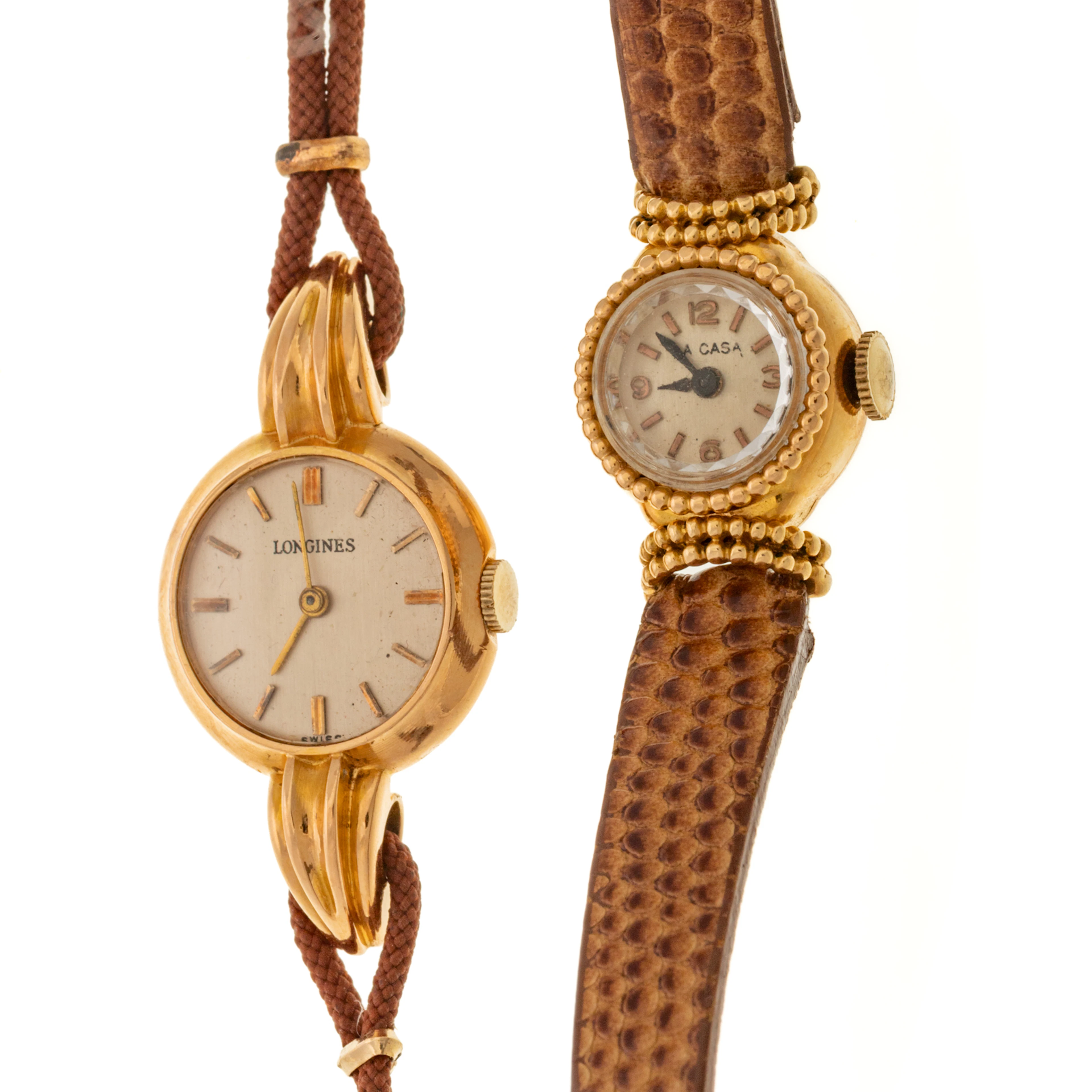 Two Longines & La Casa Watches in 18K