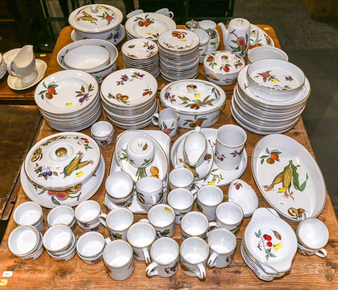 A Large Royal Worcester "Evesham" Dinner Service