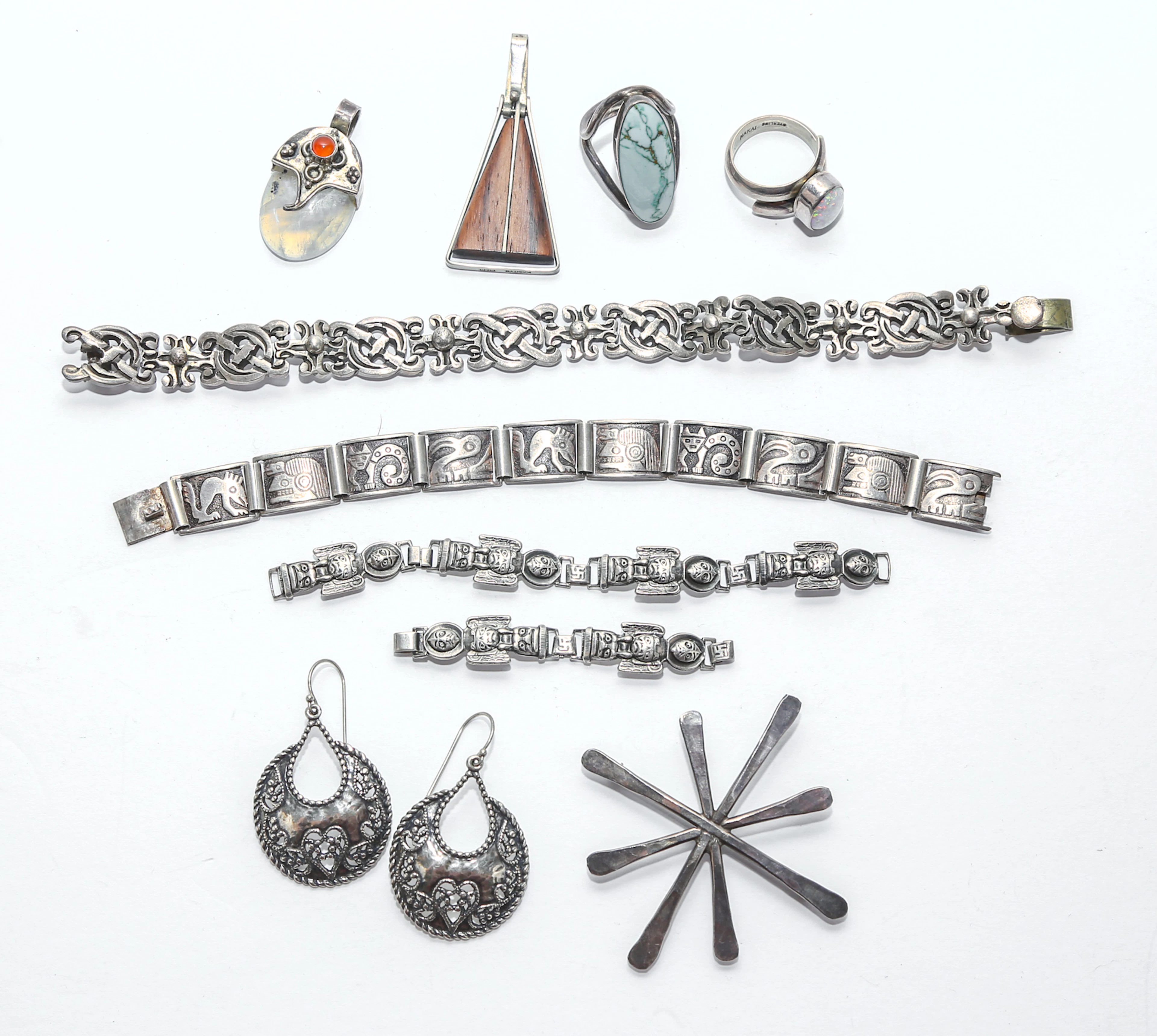 A Group of Sterling Silver Jewelry