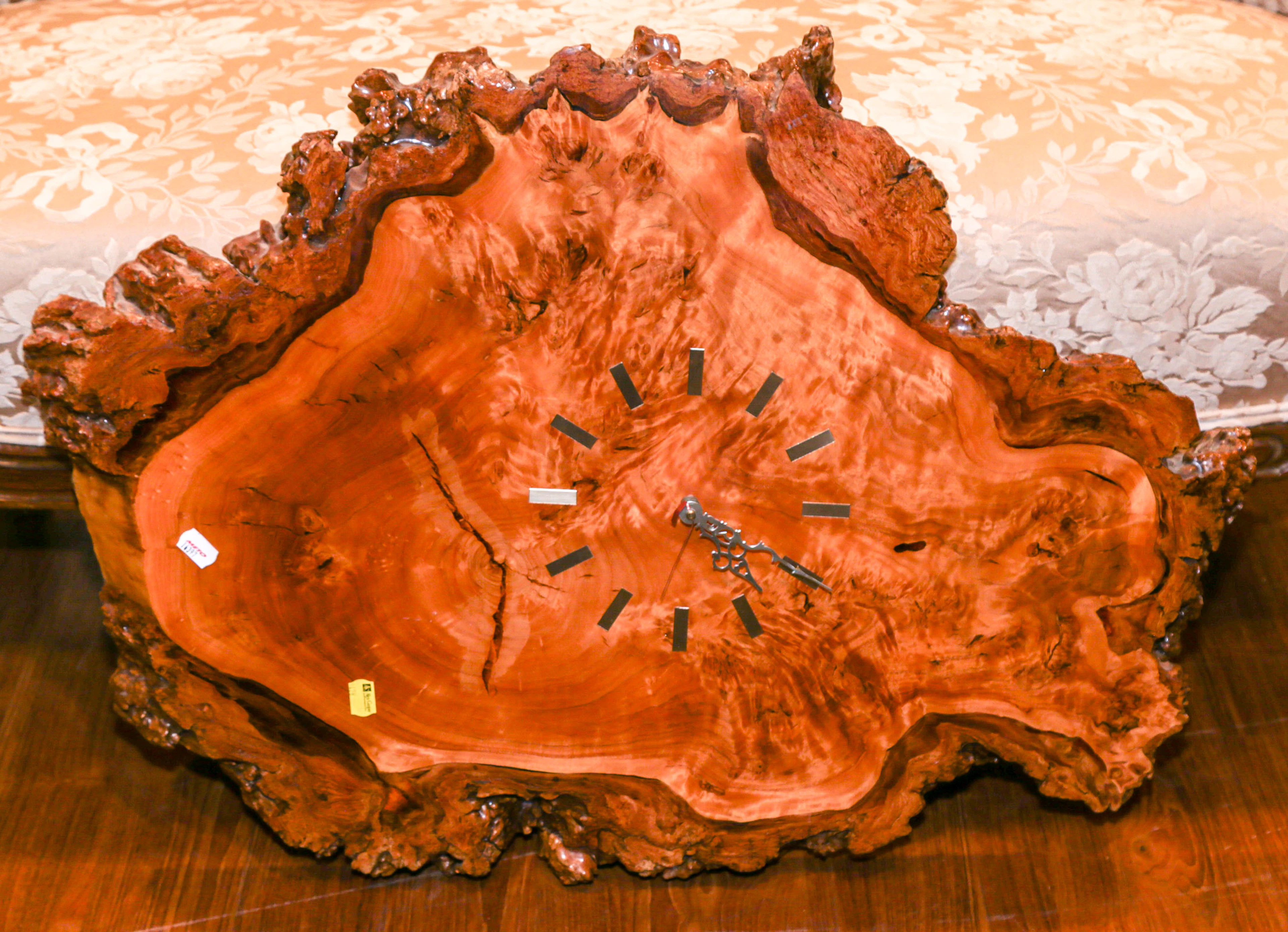 A Cherry Burl Slab Wall Clock