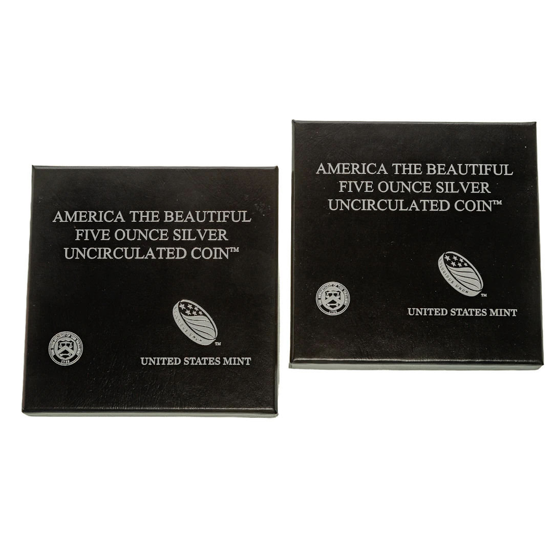 Two 2019 ATB Five Ounce Silver Unc Coins