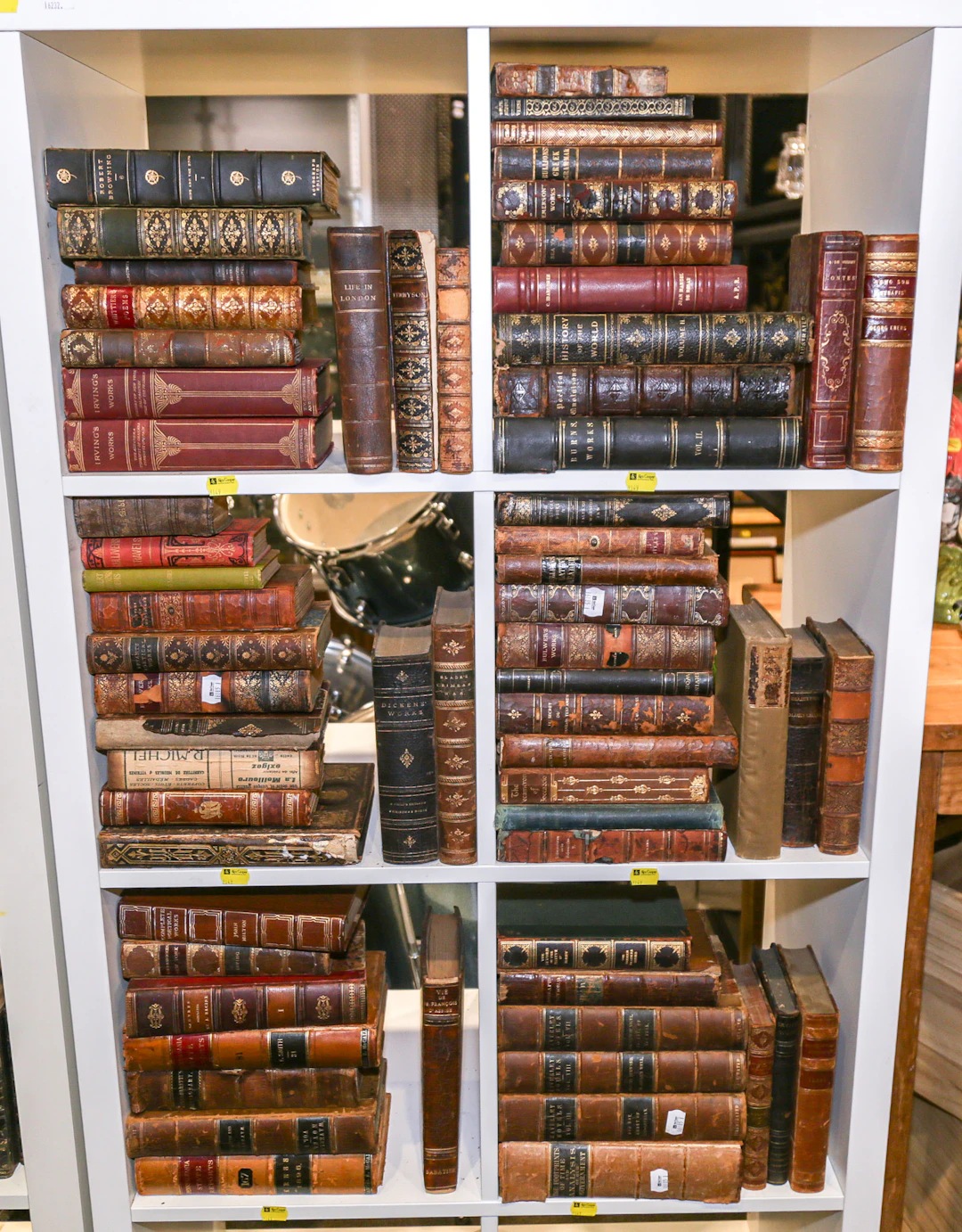 An Assortment of Decorative Leather-Bound Books