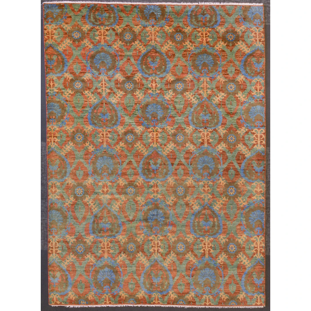 Indo Oushak Design Rug, India, 9 x 12.1