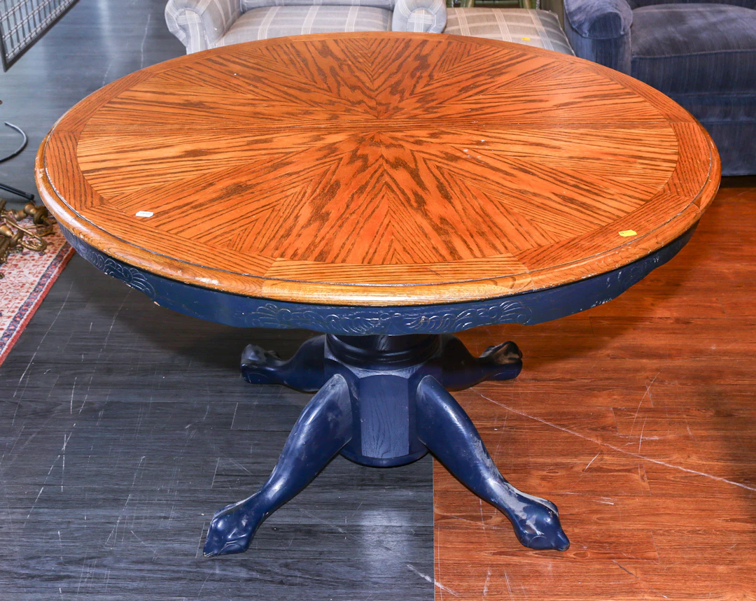 An Oak Pedestal Base Dining Table