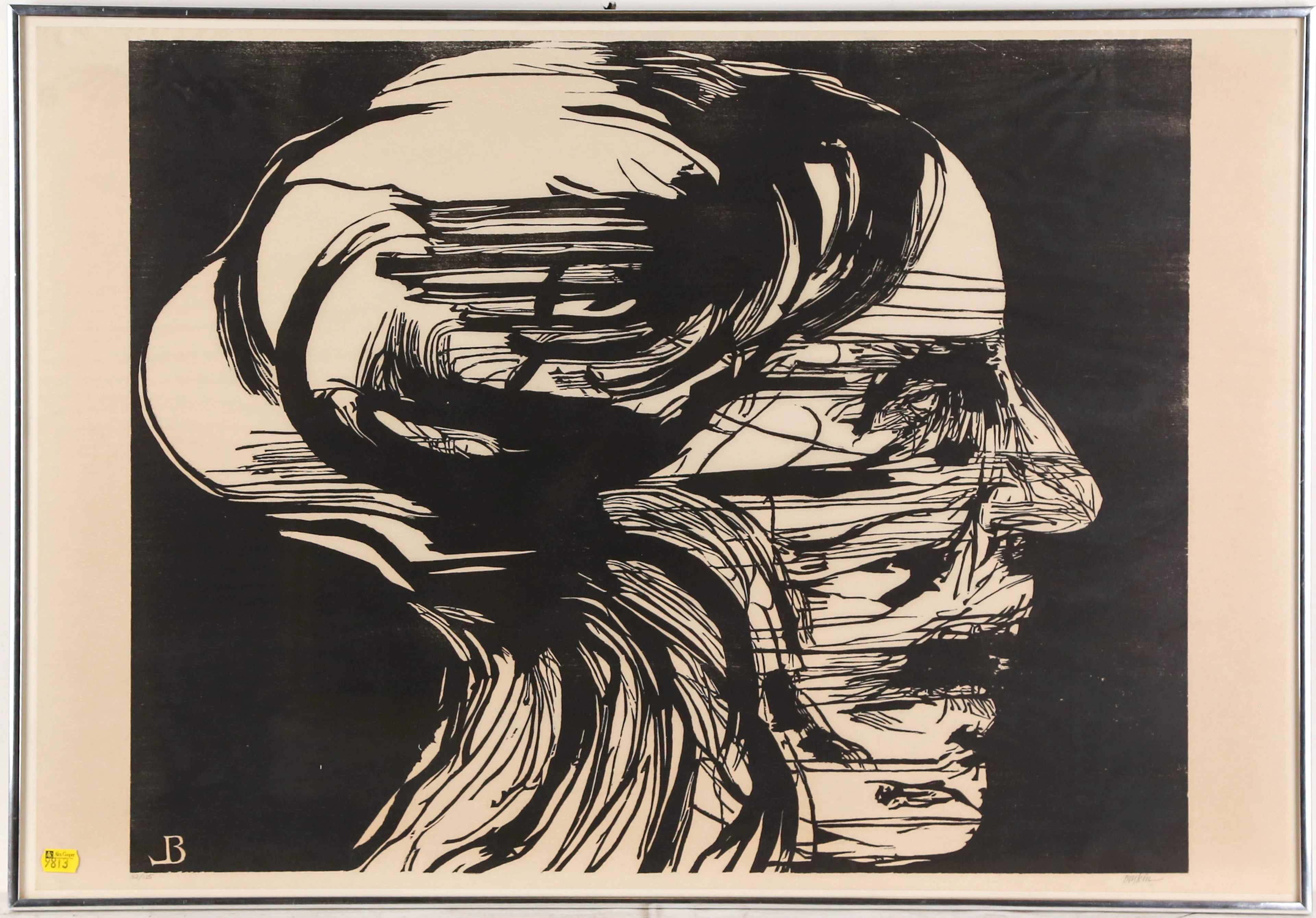 Leonard Baskin. "Agonized," woodcut