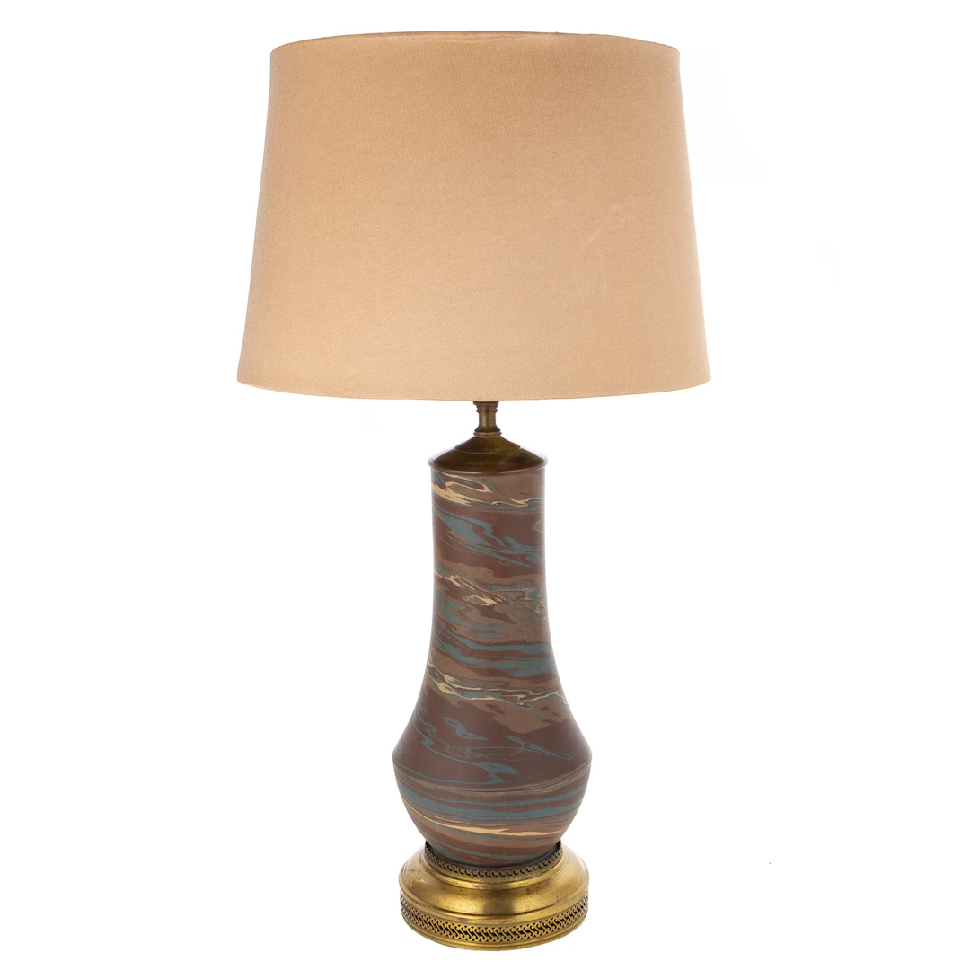 A Niloak Style Pottery Vase Mounted as Lamp