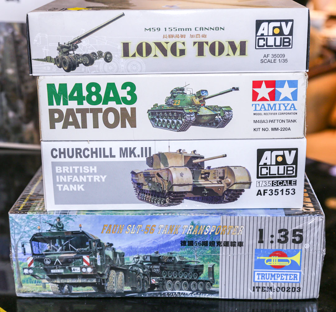 Four Military Scale Model Kits