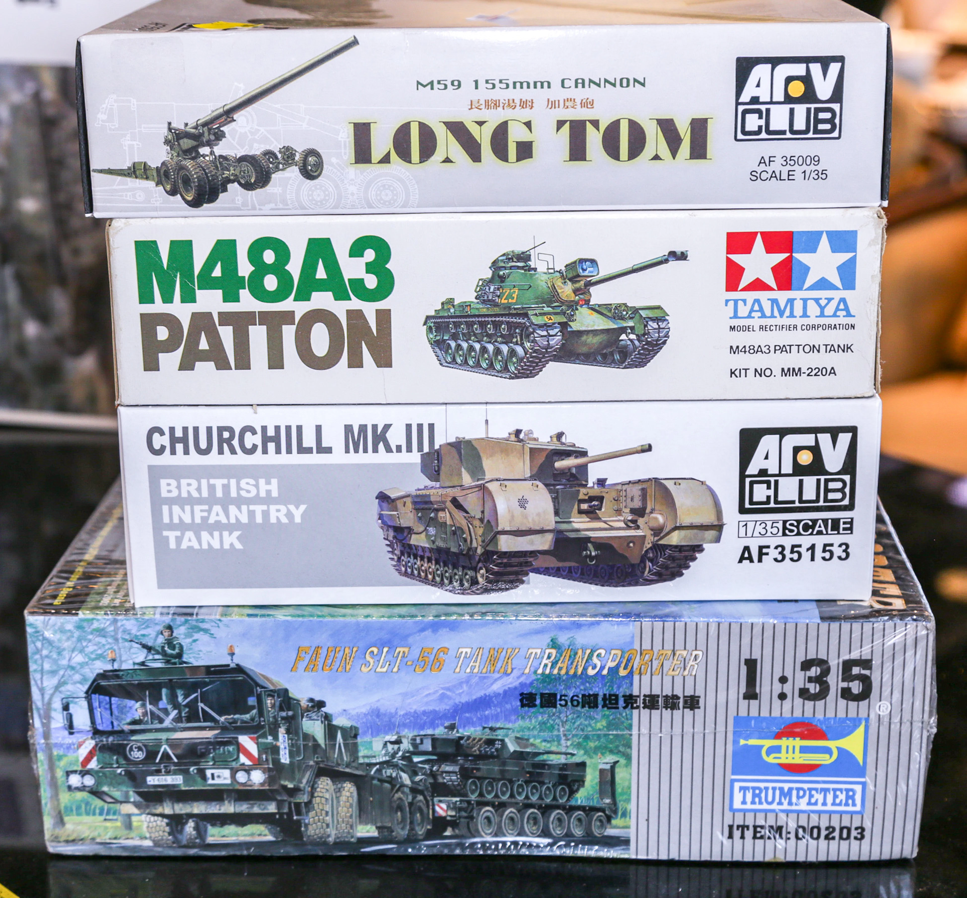 Four Military Scale Model Kits