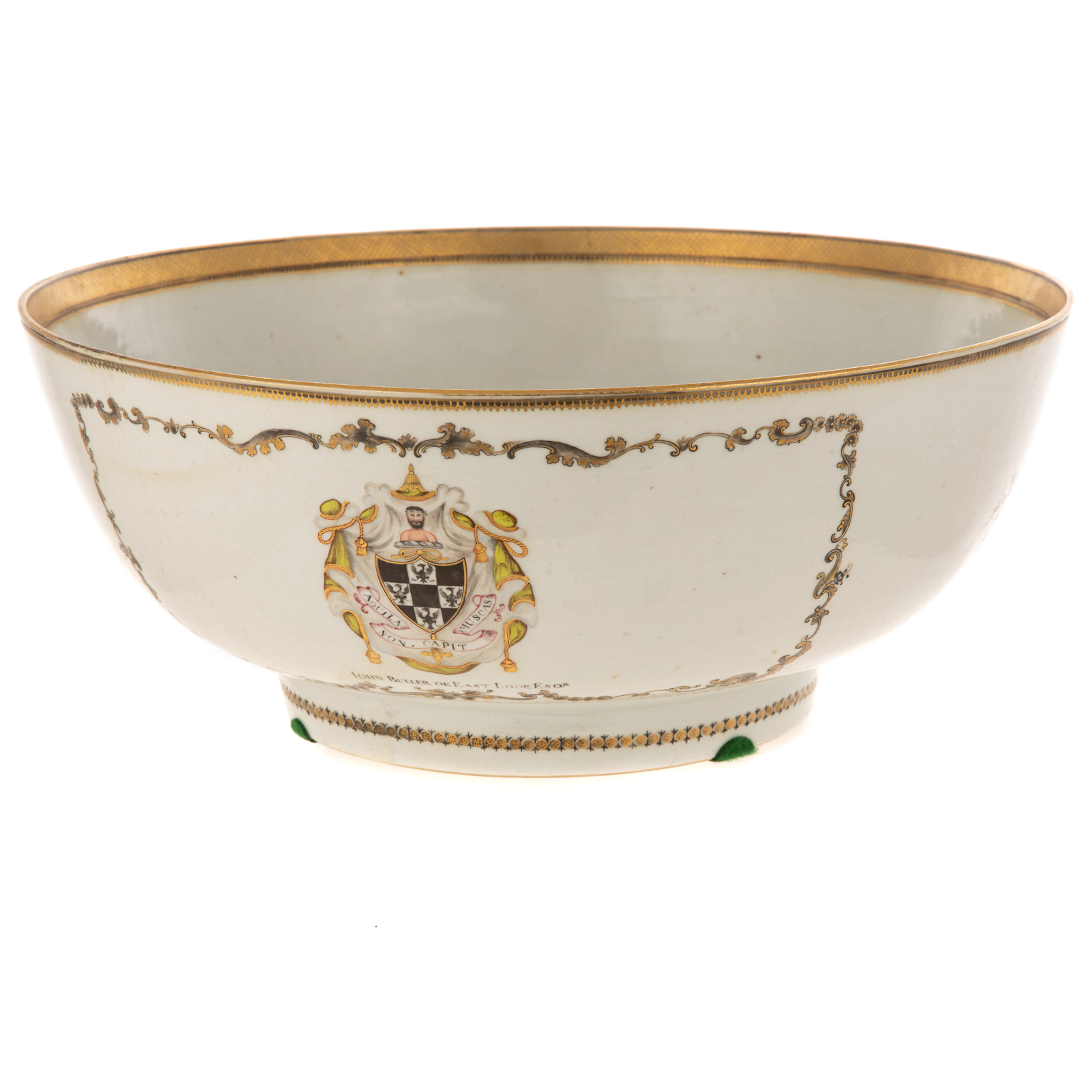 A Chinese Export Armorial Punch Bowl
