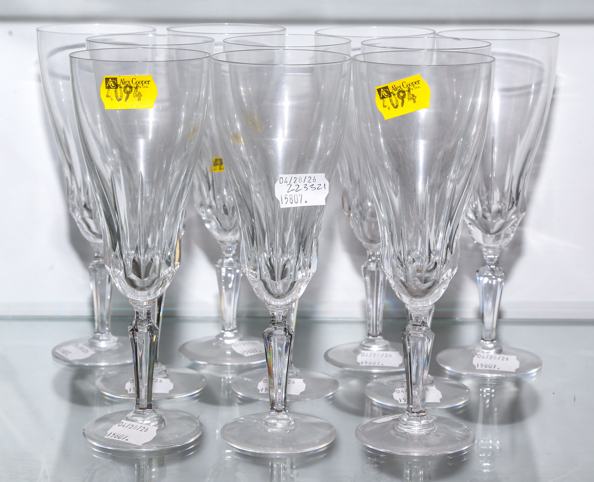 Ten Val St. Lambert Champagne Glasses