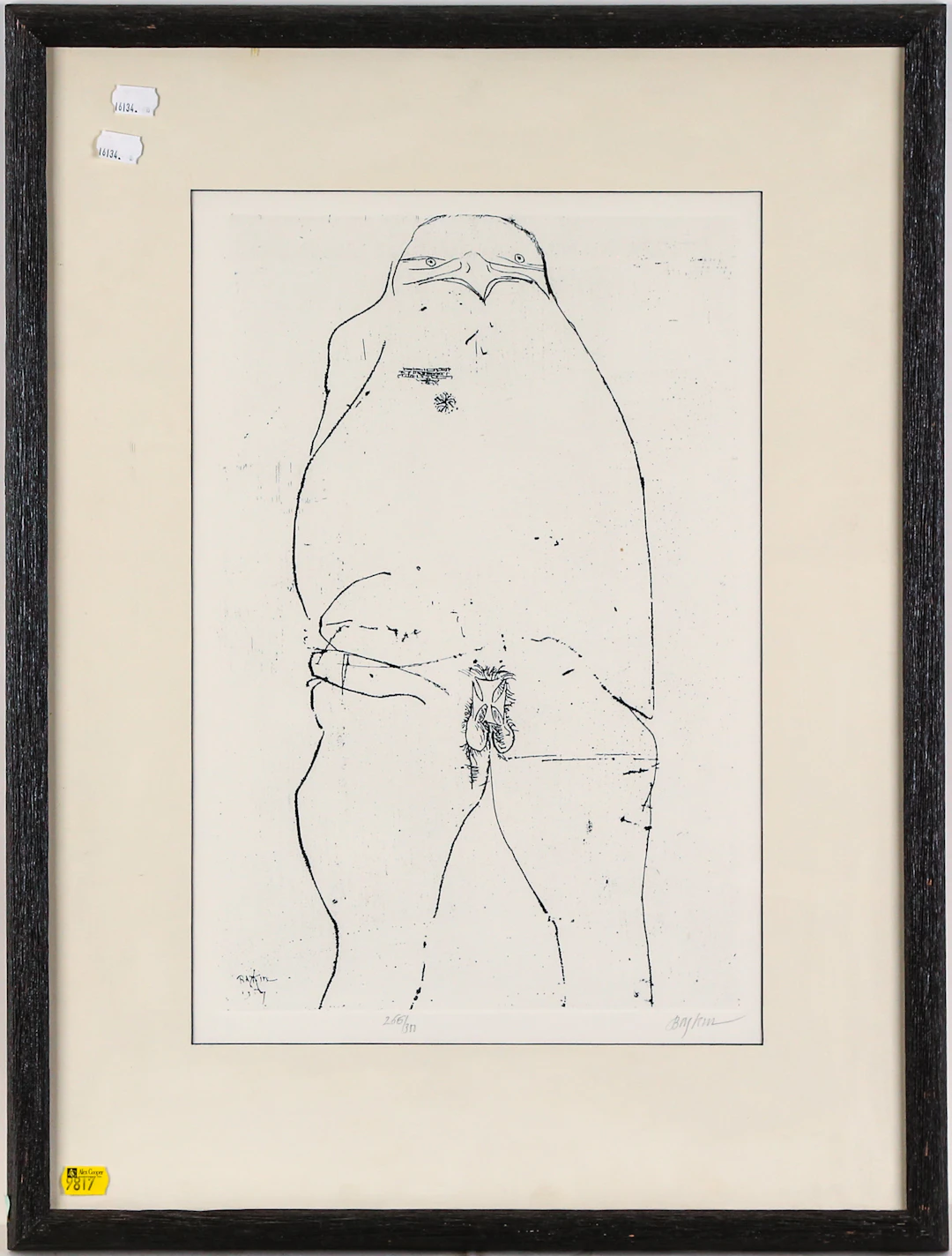 Leonard Baskin. "Birdman," etching