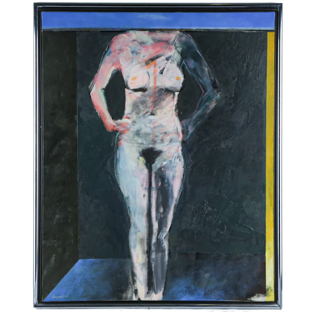 Jean-Jacques Vergnaud. Female Nude, mixed media