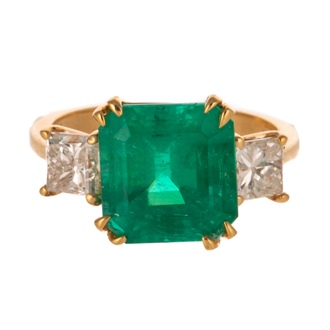 A GIA Columbian Emerald & Diamond Ring in 18K