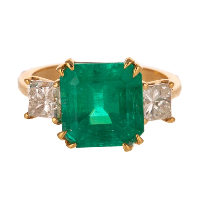 A GIA Columbian Emerald & Diamond Ring in 18K
