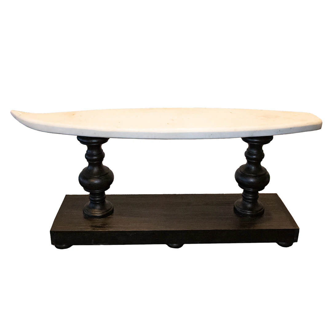 Restoration Hardware Marble Surfboard Console