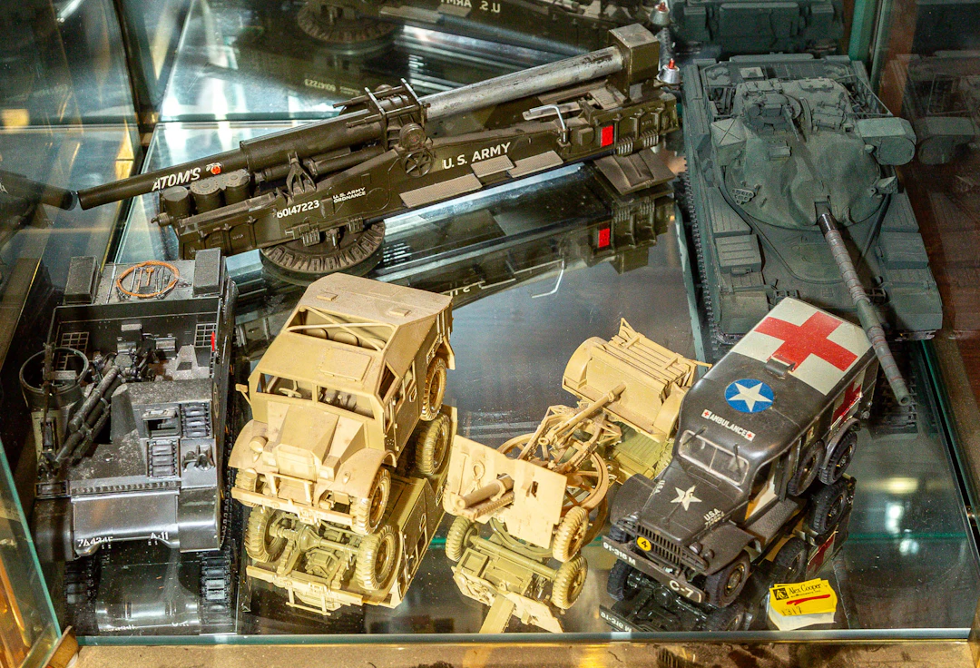 Shelf of Complete Military Scale Model Kits