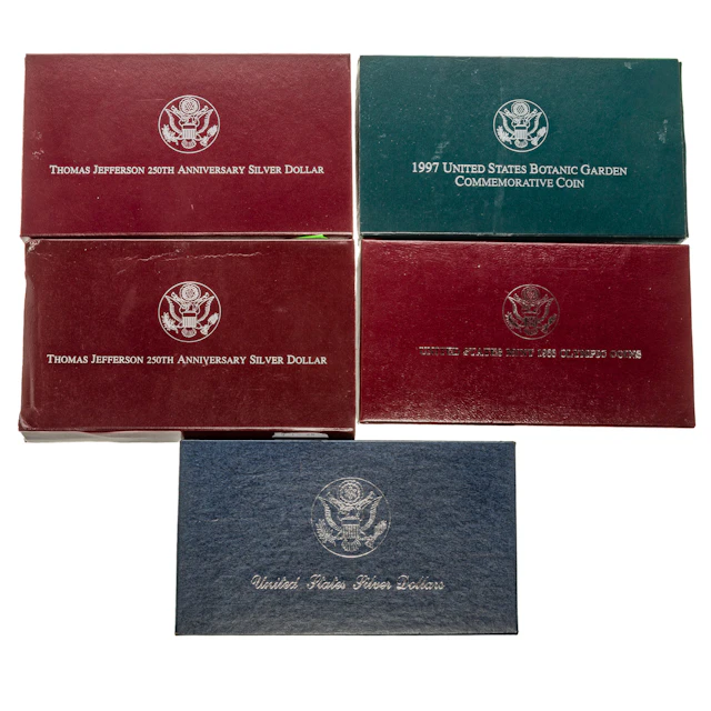 Five Commemorative Silver Dollar Sets