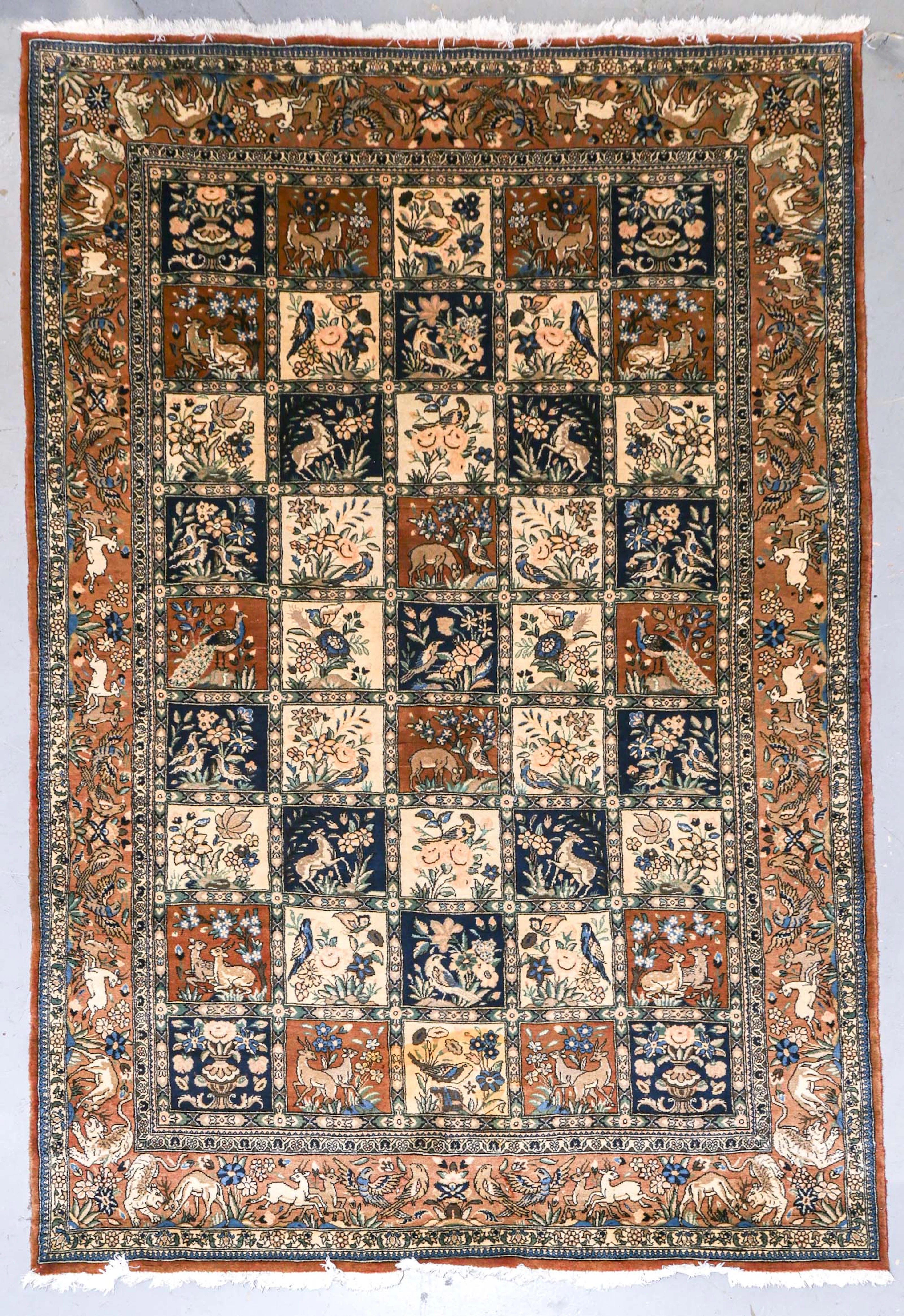 A Bakhtiari Garden Design Rug, 6.7 x 12.2
