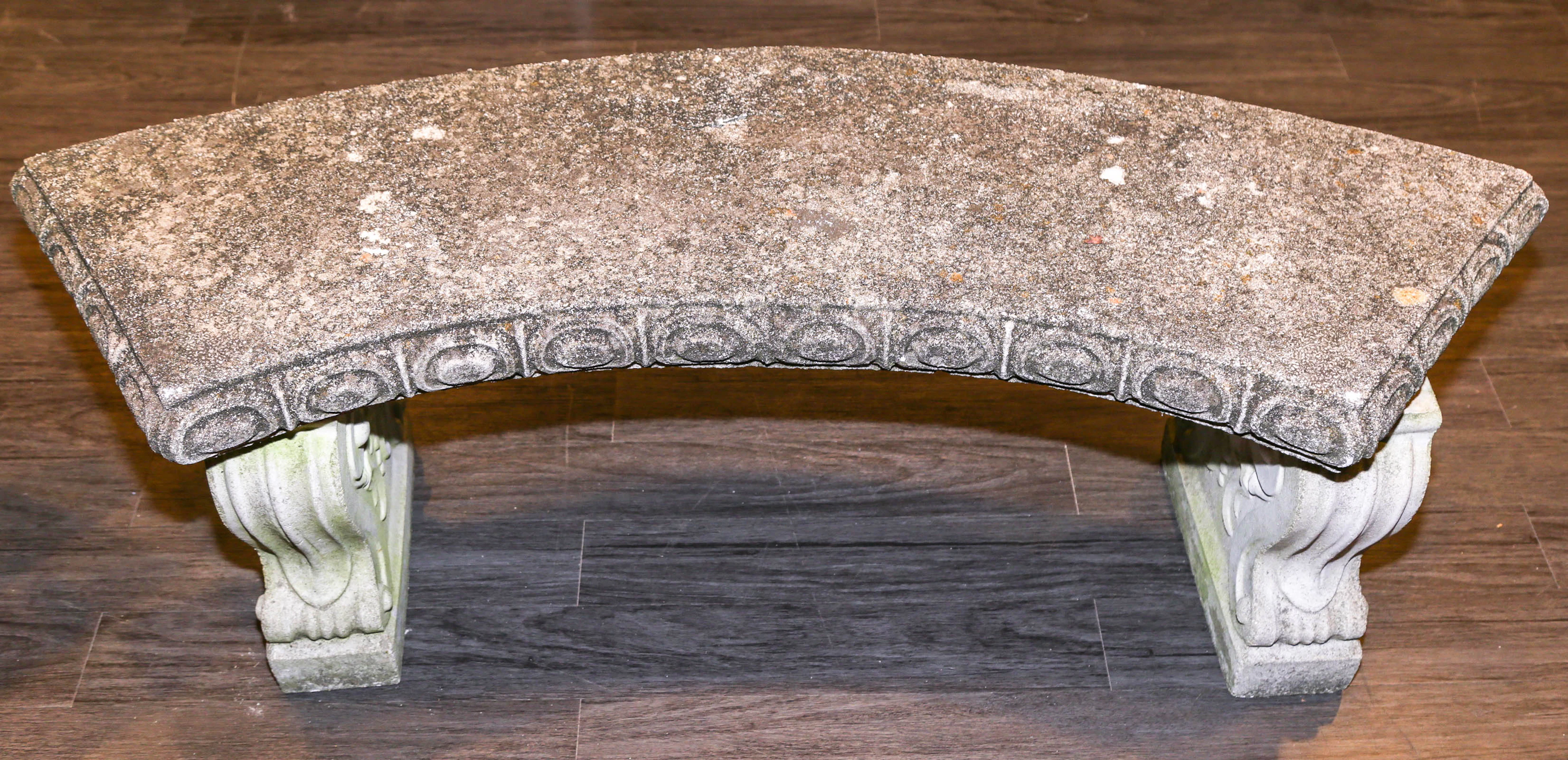 A Neoclassical Style Concrete Garden Bench