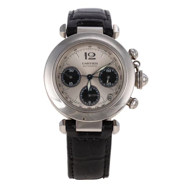 A Cartier Pasha Chronograph in Stainless Steel