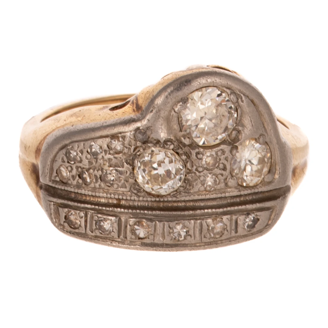 A Diamond Cluster Ring in 14K