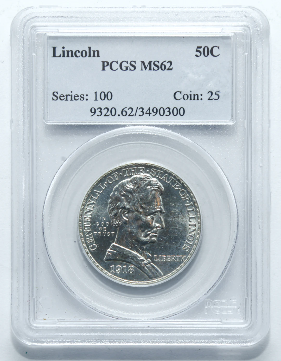 1918 Lincoln Commemorative PCGS MS62