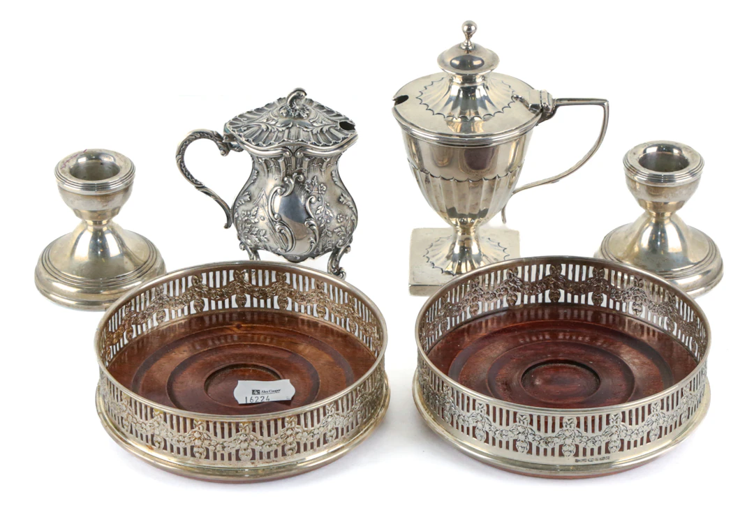 Six Pieces of English & French Sterling Tableware