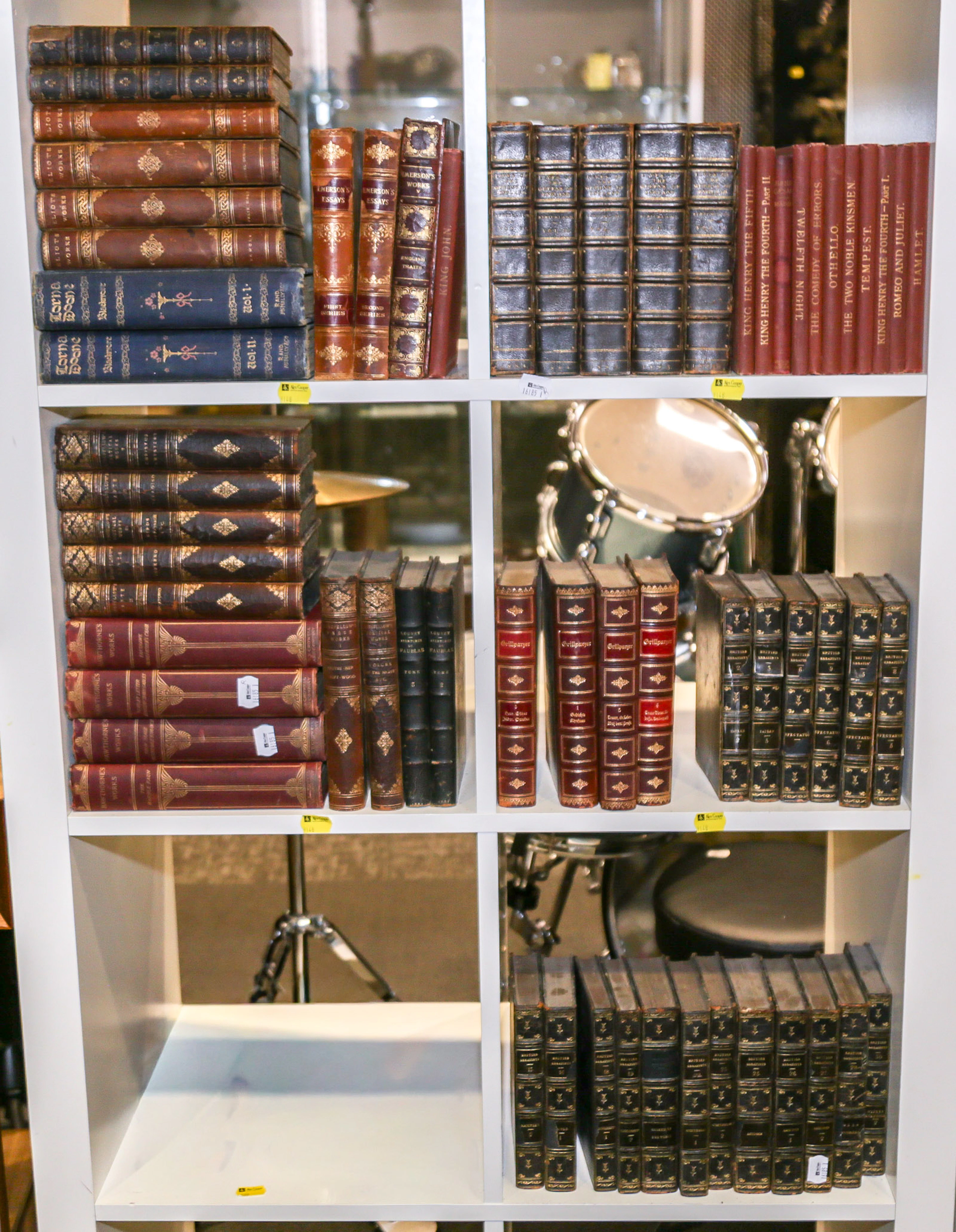 An Assortment of Decorative Leather-Bound Books