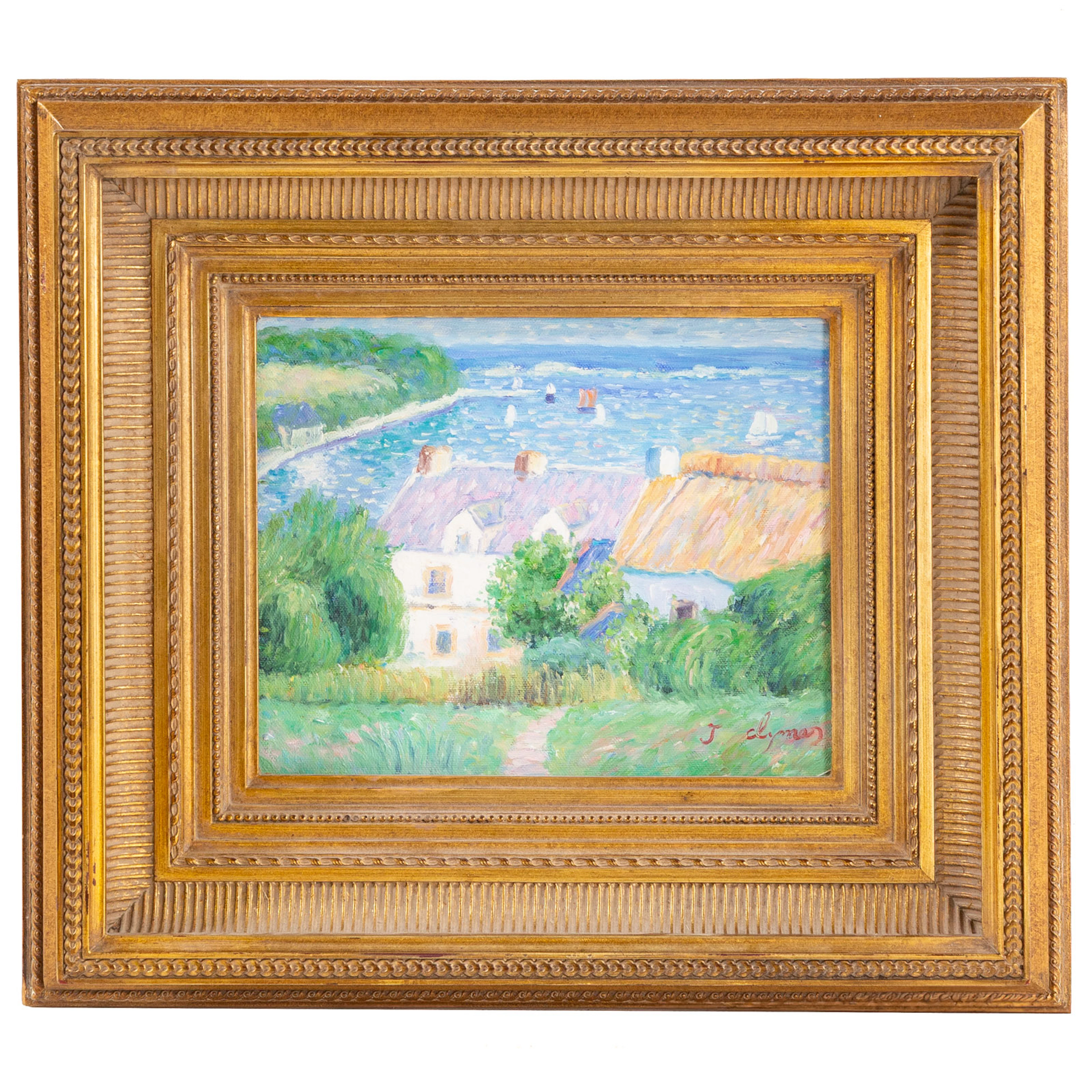 John Clymer. French Harbor Scene, oil