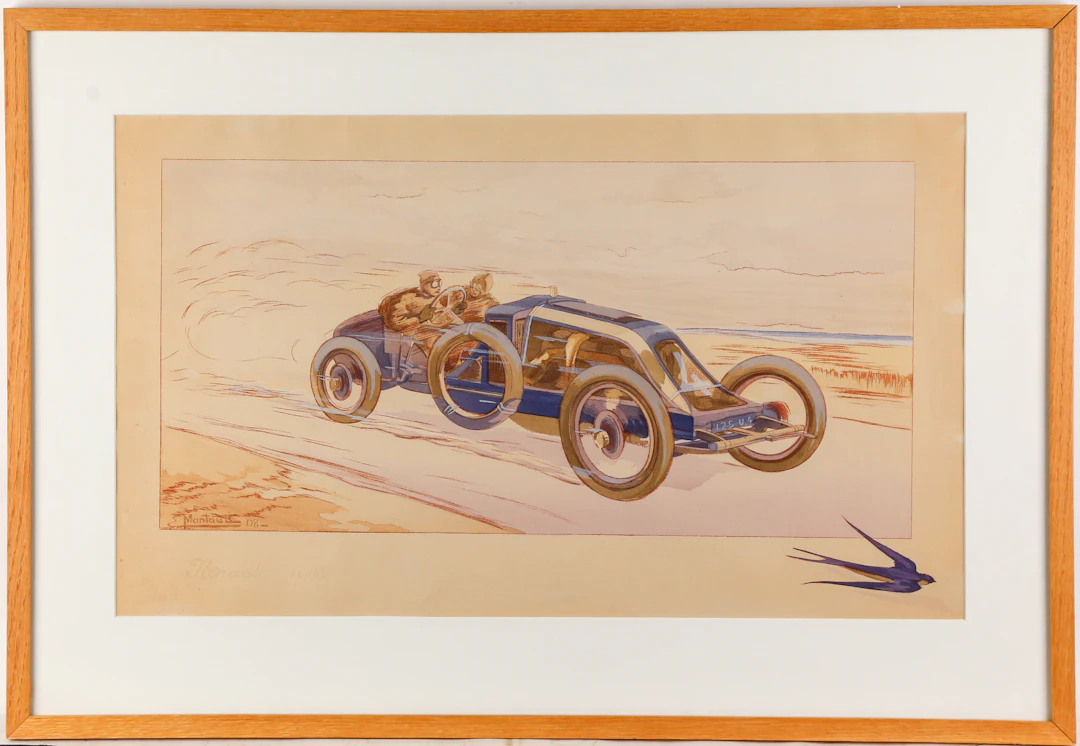 Ernest Montaut. "Renault 1908," lithograph
