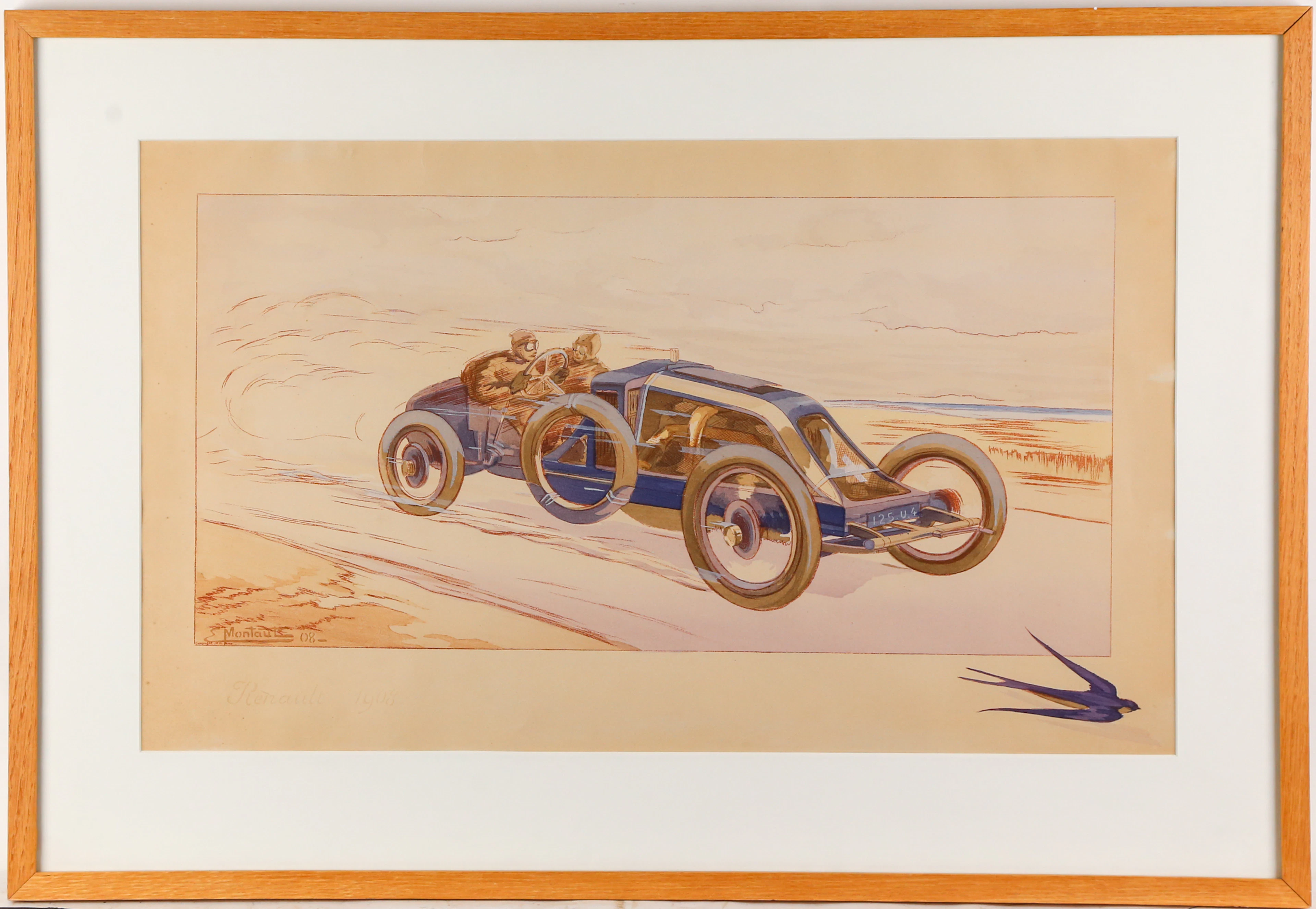 Ernest Montaut. "Renault 1908," lithograph