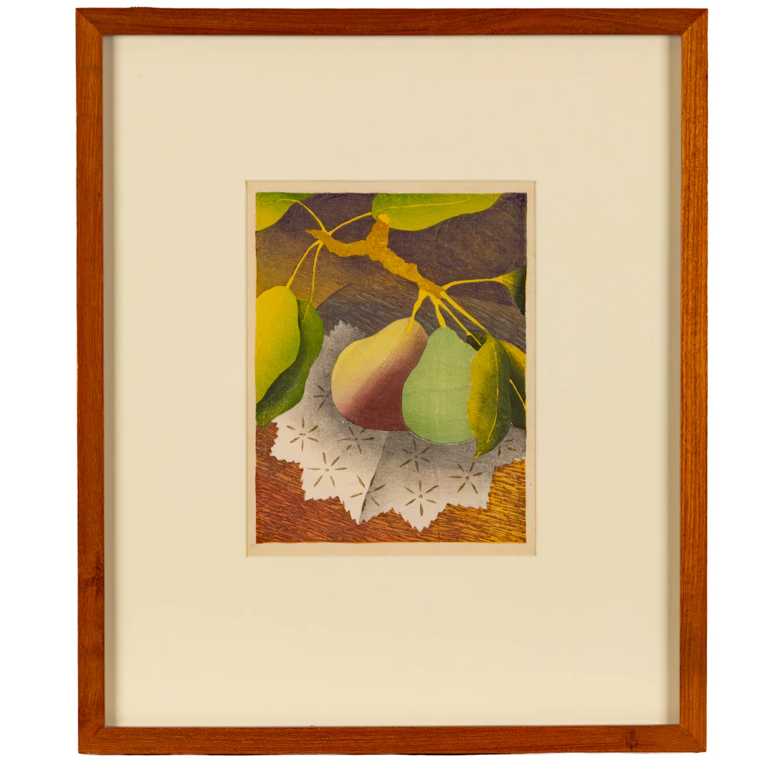 Luigi Rist. "Pears," color woodblock