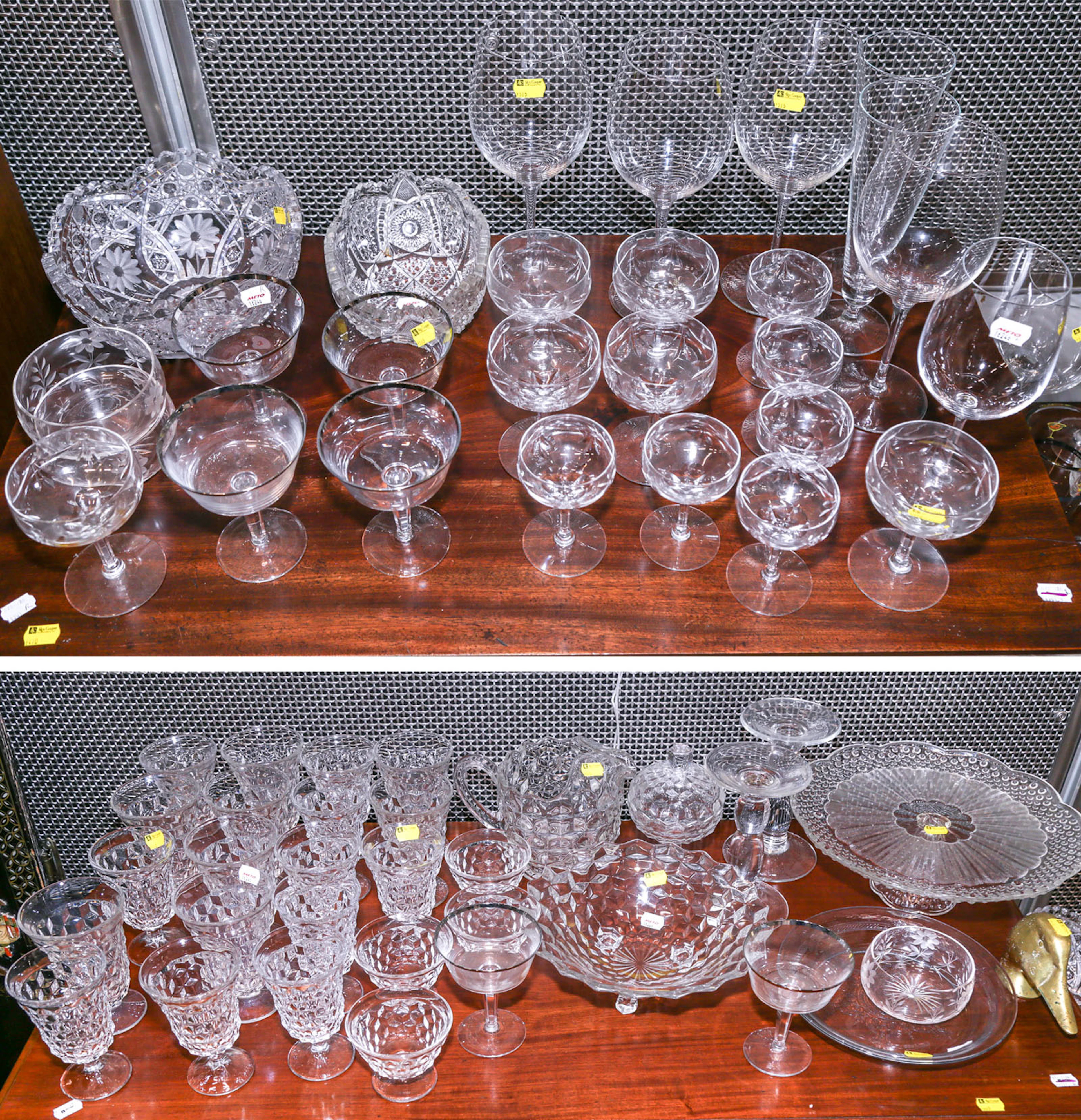 A Large Assortment of Colorless Glassware