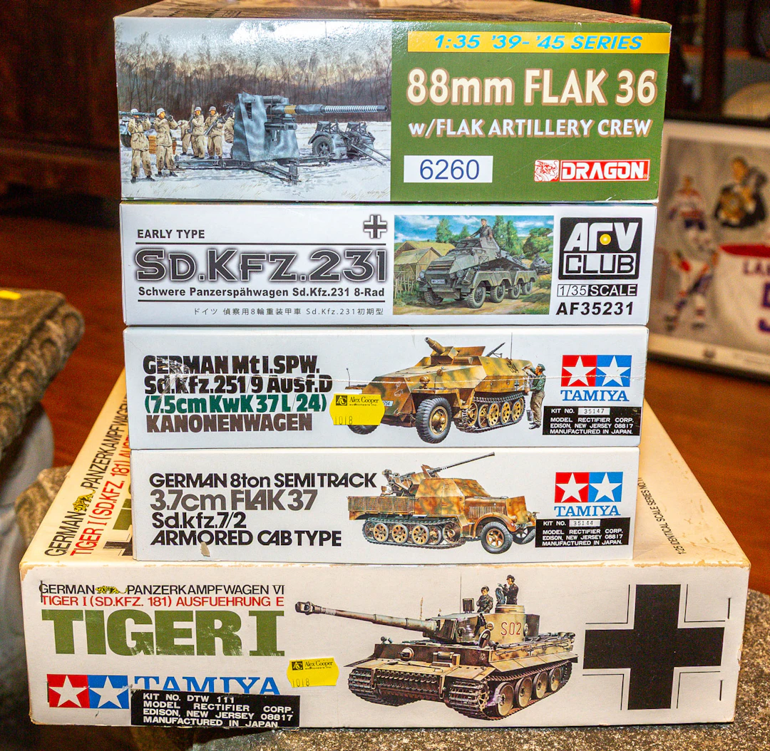 Five German Military Vehicles