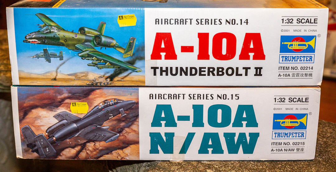 Two A10 1:32 Scale Model Kits