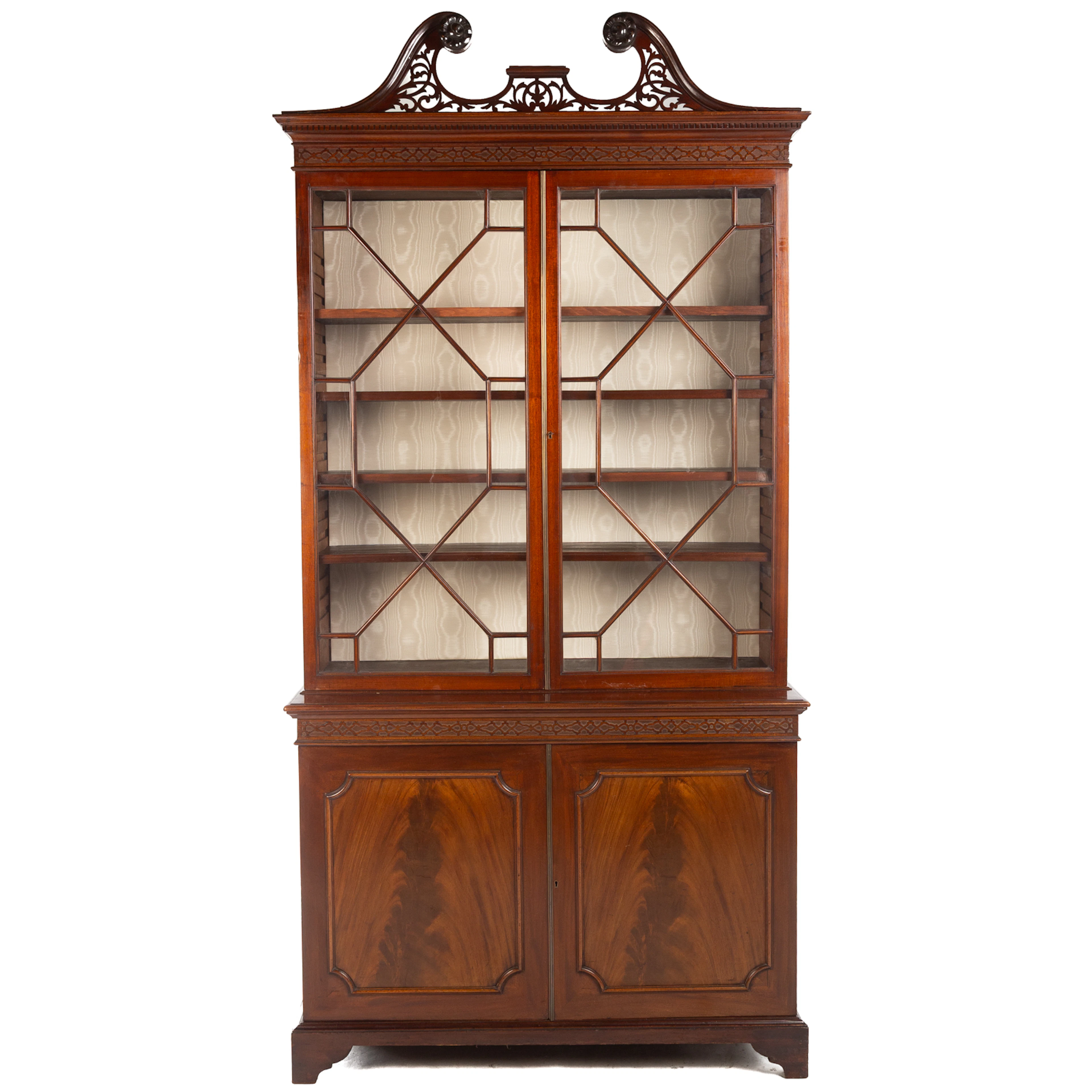 Chinese Chippendale Style Cabinet Bookcase