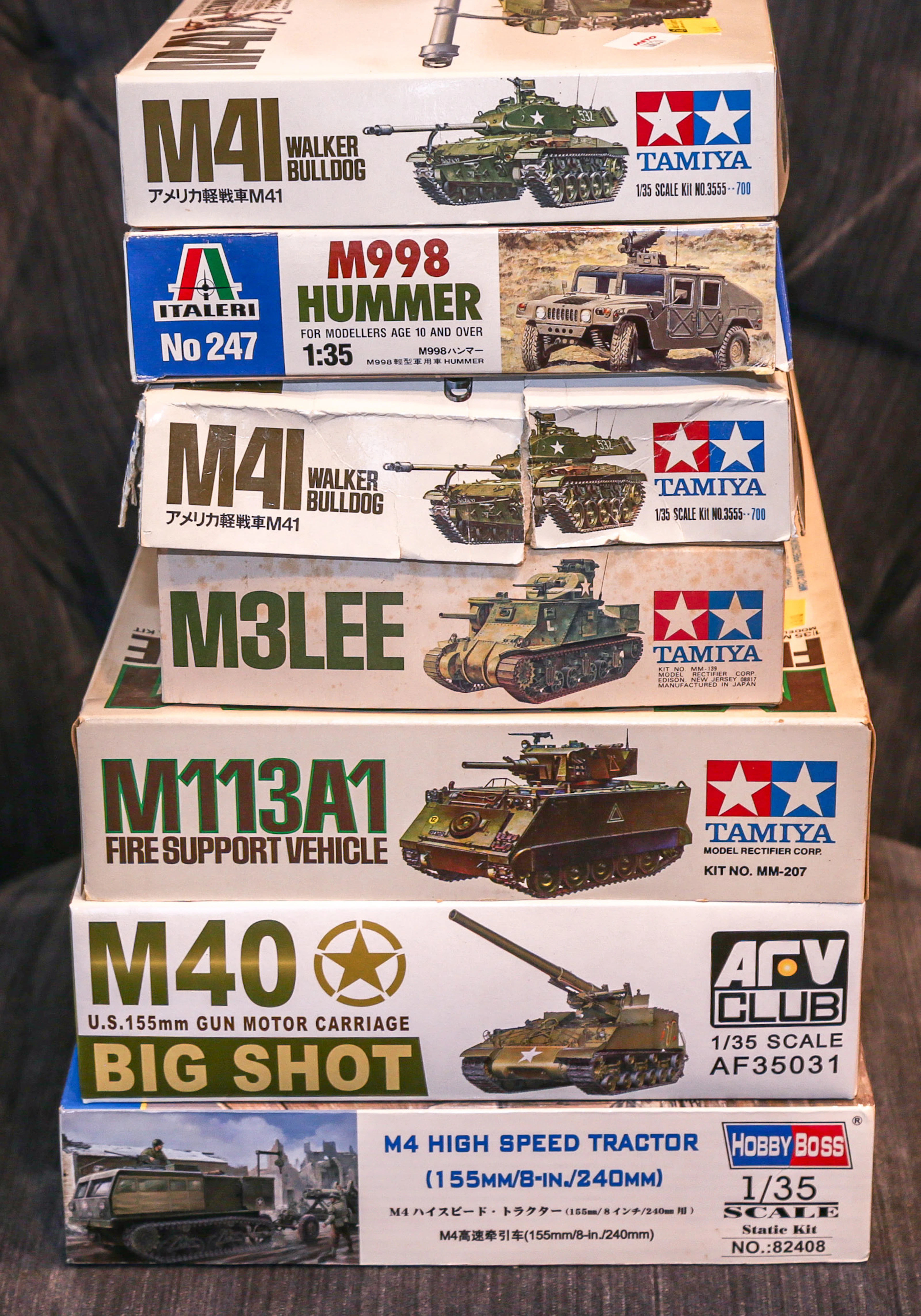 Seven U.S. Military Model Kits