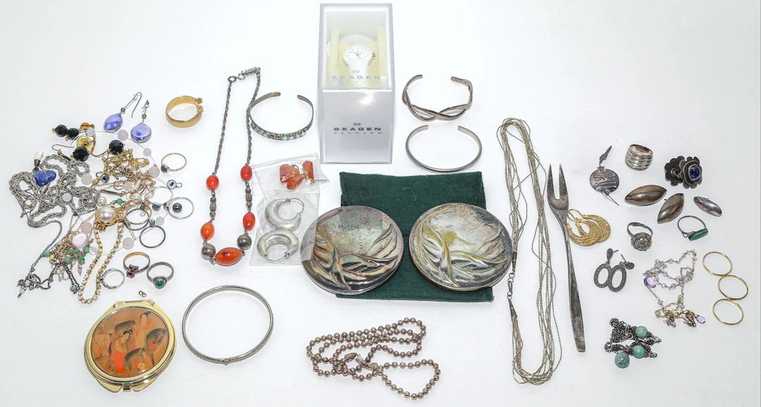 A Group of Sterling & Costume Jewelry